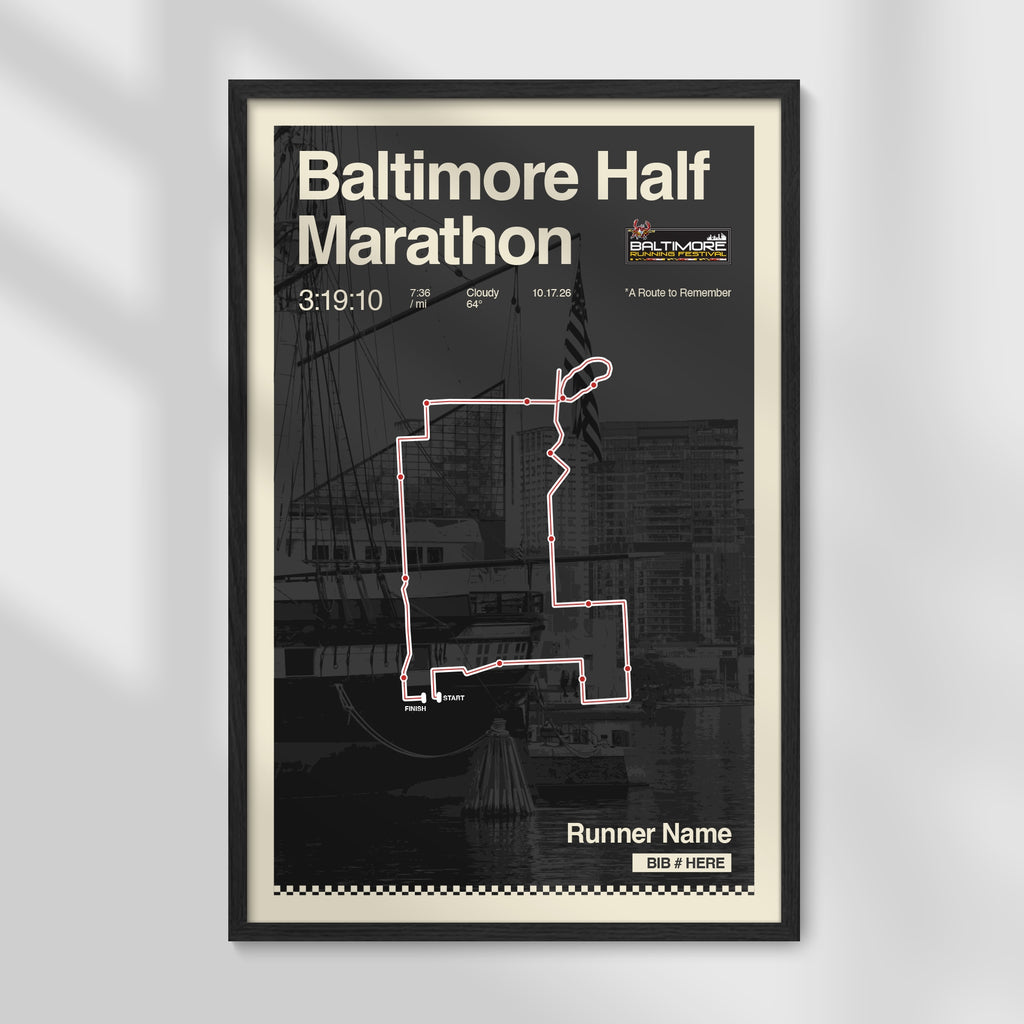 Baltimore Marathon Personalized Race Print