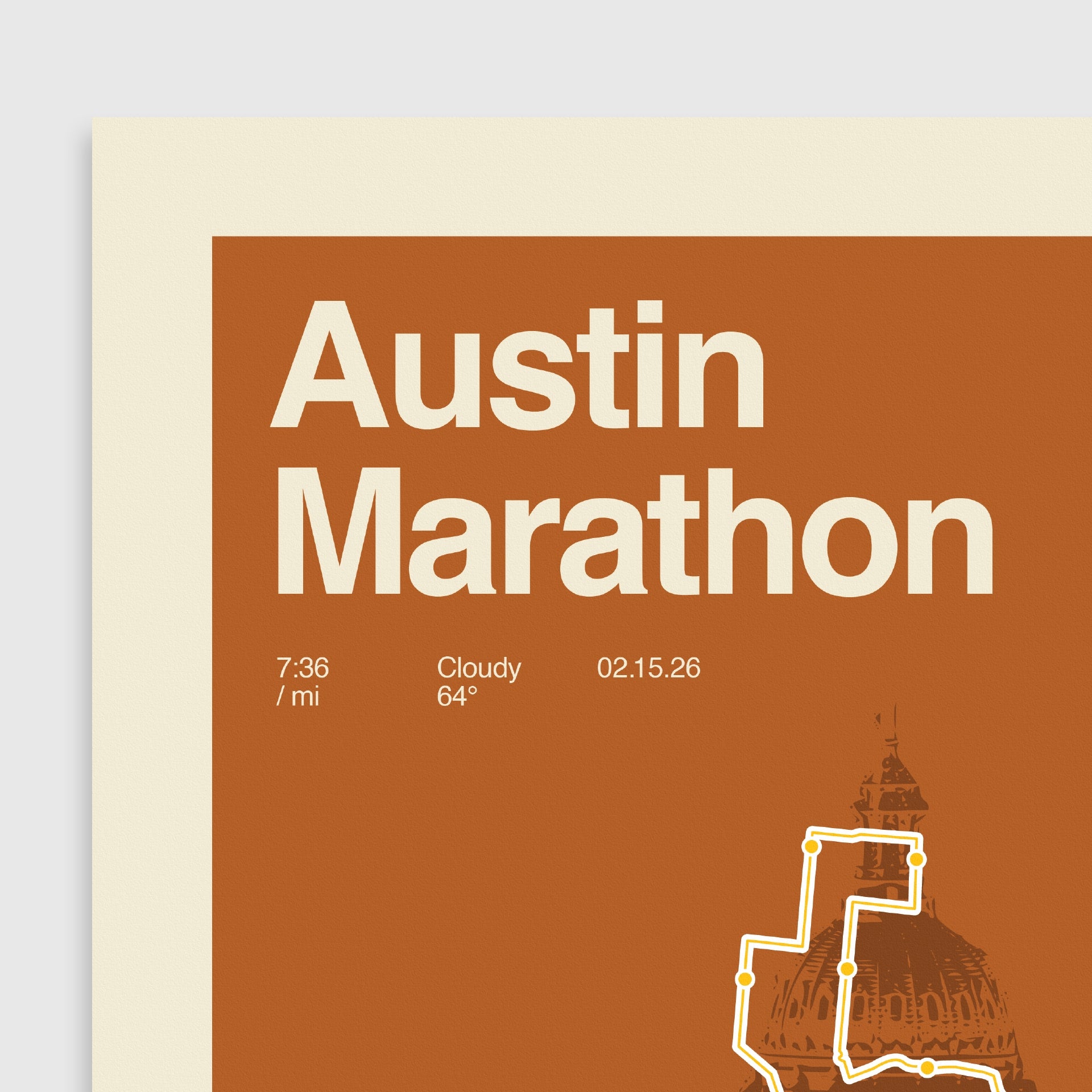 Austin Marathon Personalized Race Print