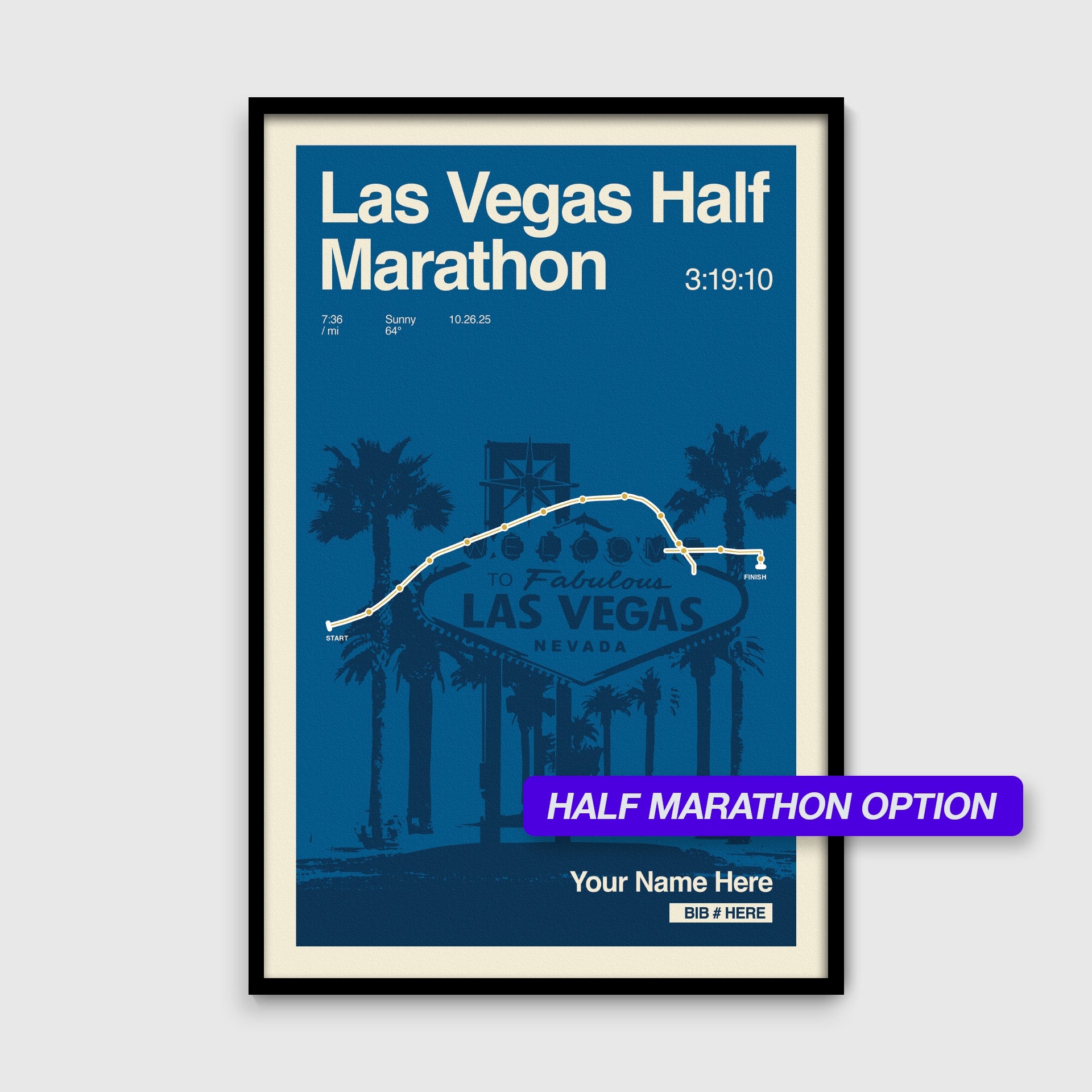 Las Vegas Marathon Personalized Race Print
