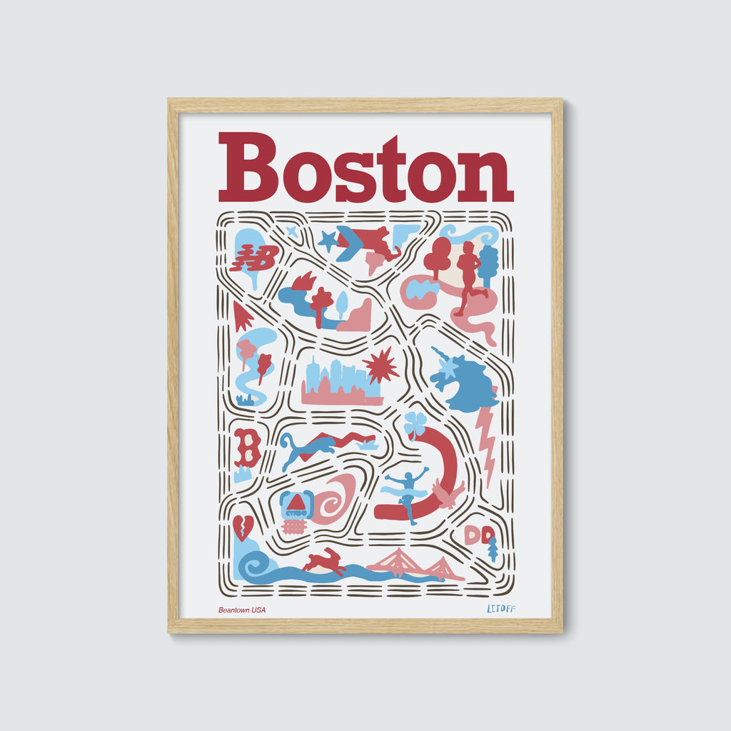 Boston, MA Running Map Print | Litoff Studios x Trackstar