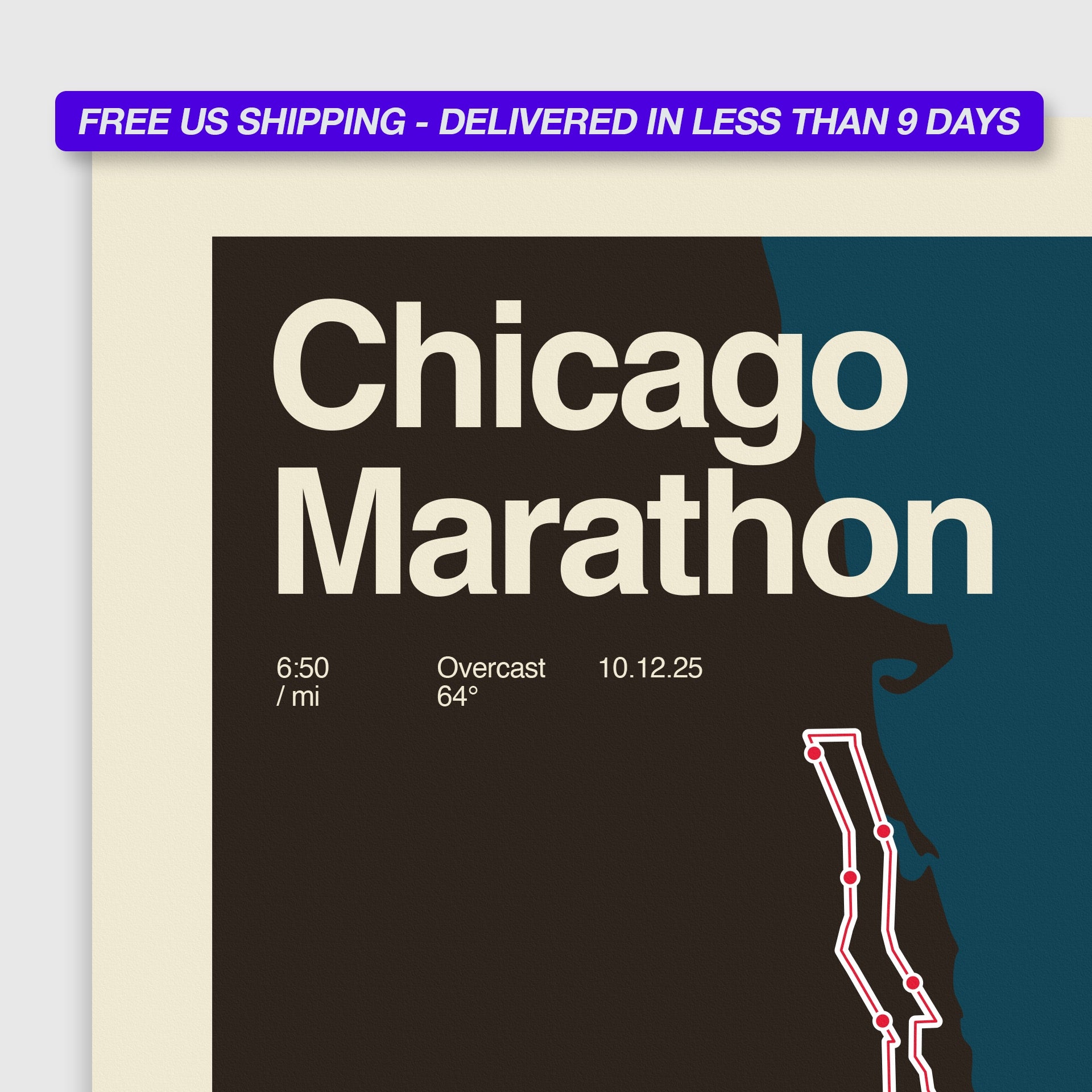 Chicago Marathon Personalized Race Poster