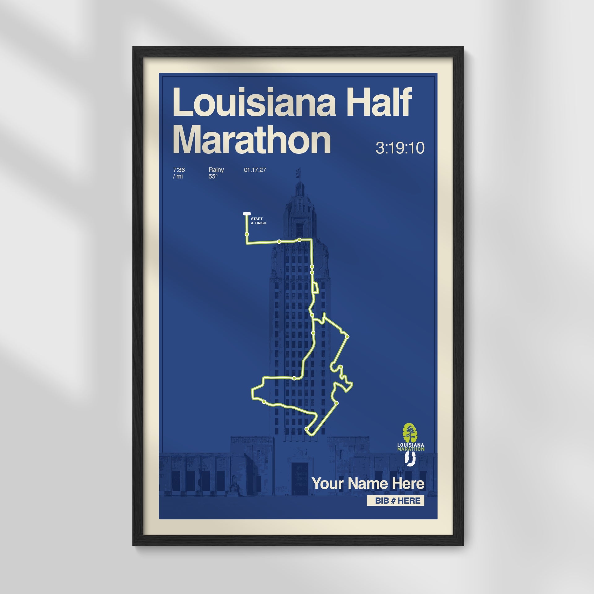 Louisiana Marathon Personalized Race Print