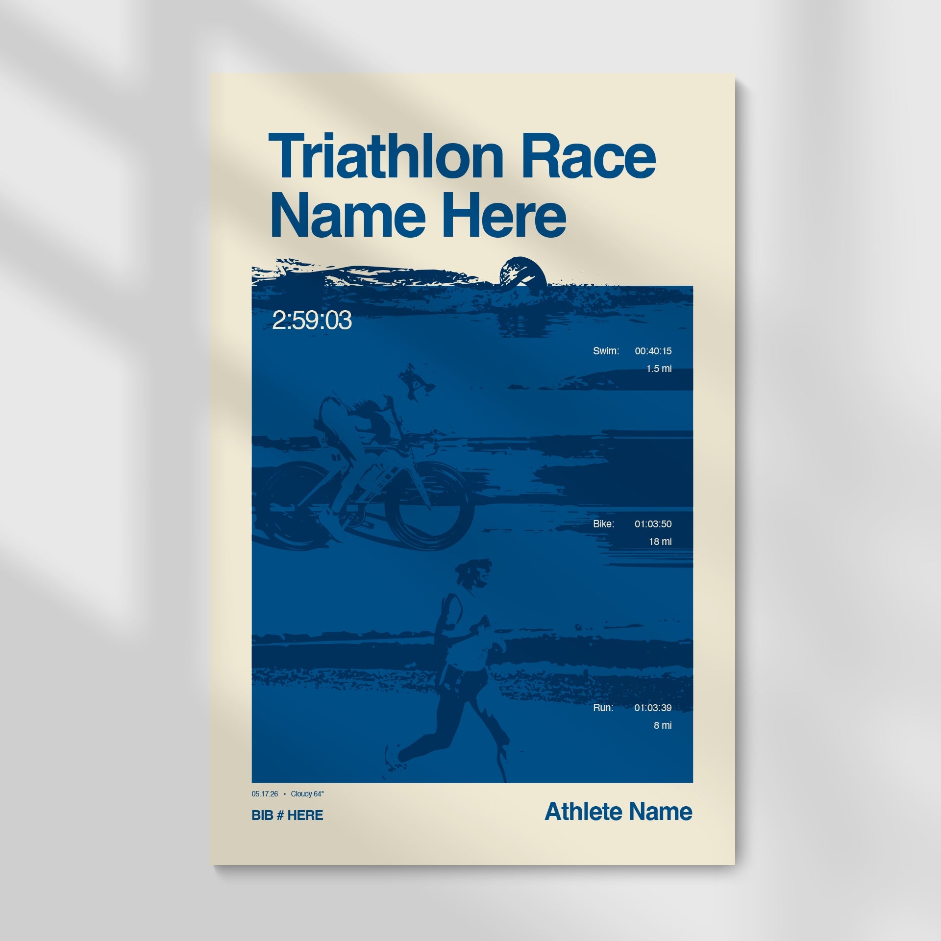 Personalized Triathlon Print
