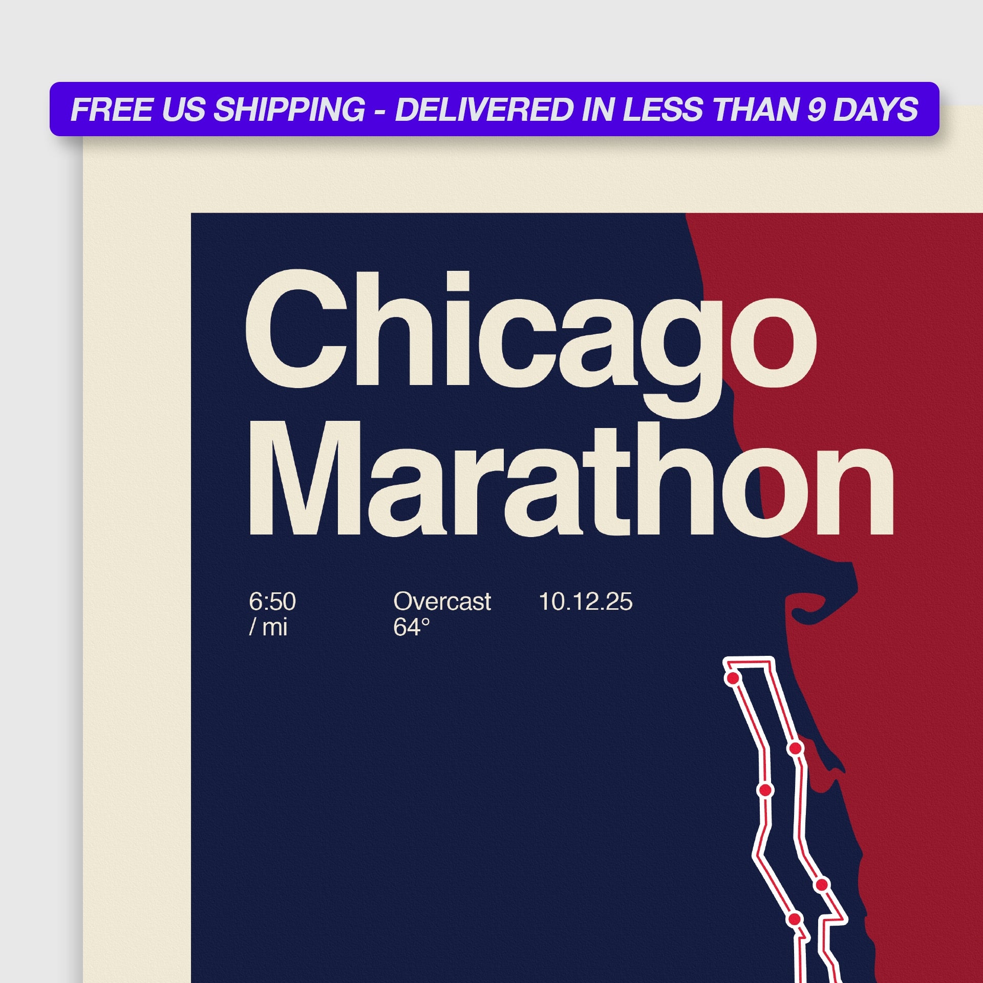 Chicago Marathon Personalized Race Print