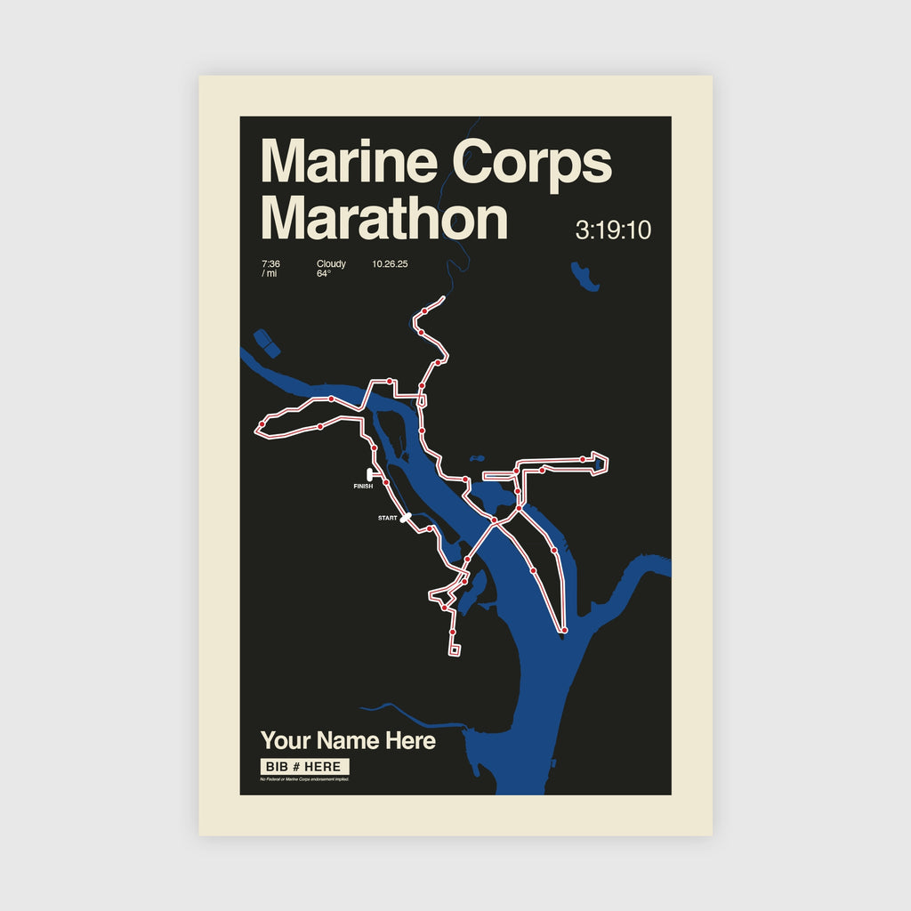 Marine Corps Marathon Personalized Race Print