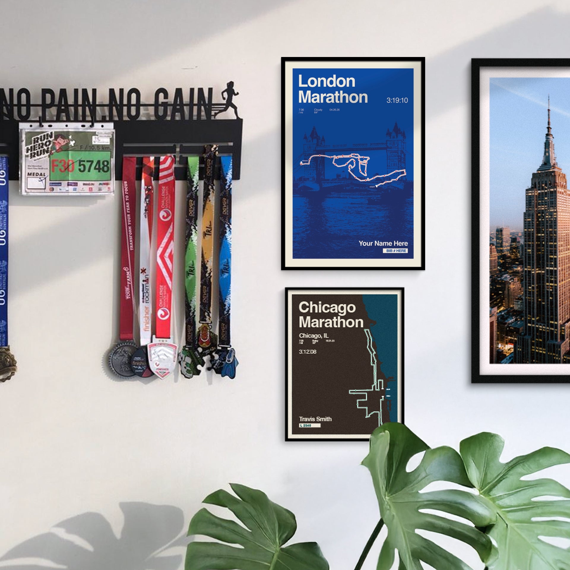 London Marathon Personalized Race Print