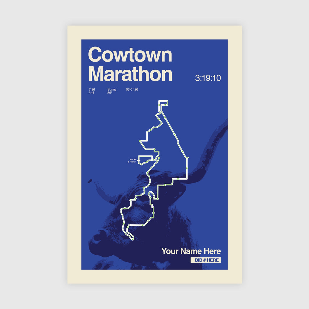Cowtown Marathon Personalized Race Print