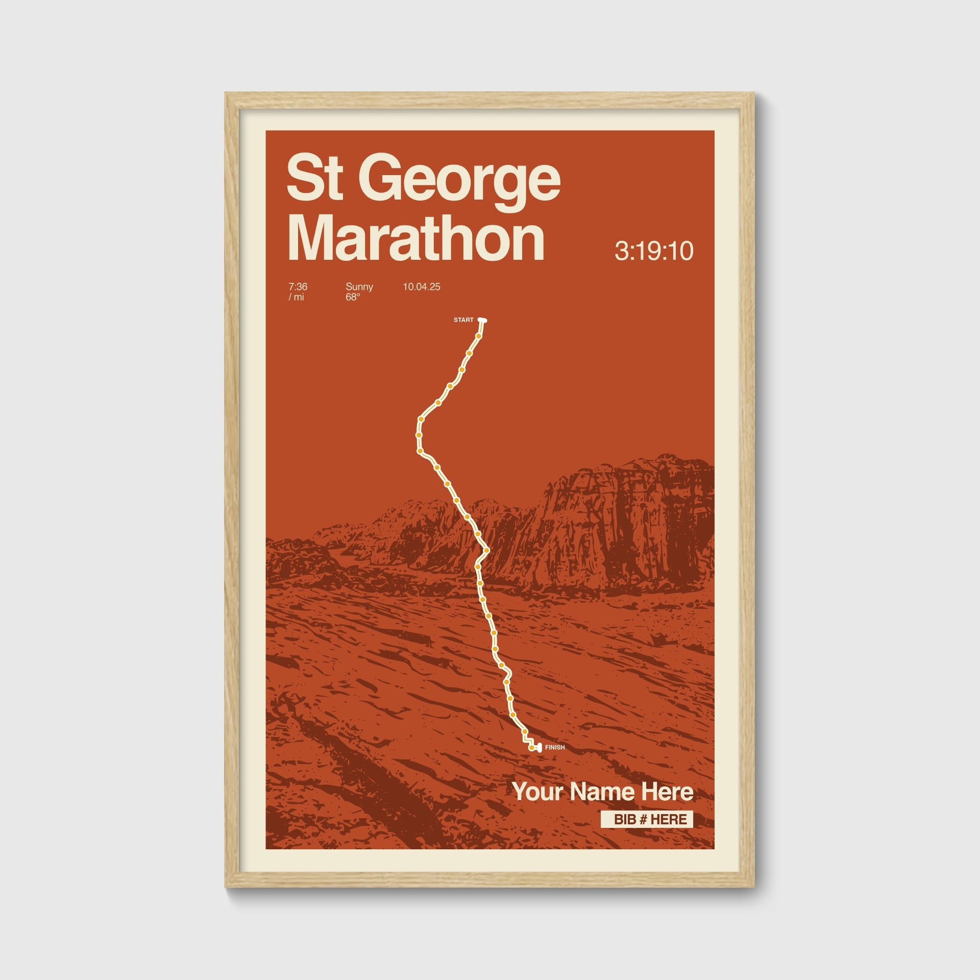 St. George Marathon Personalized Race Print