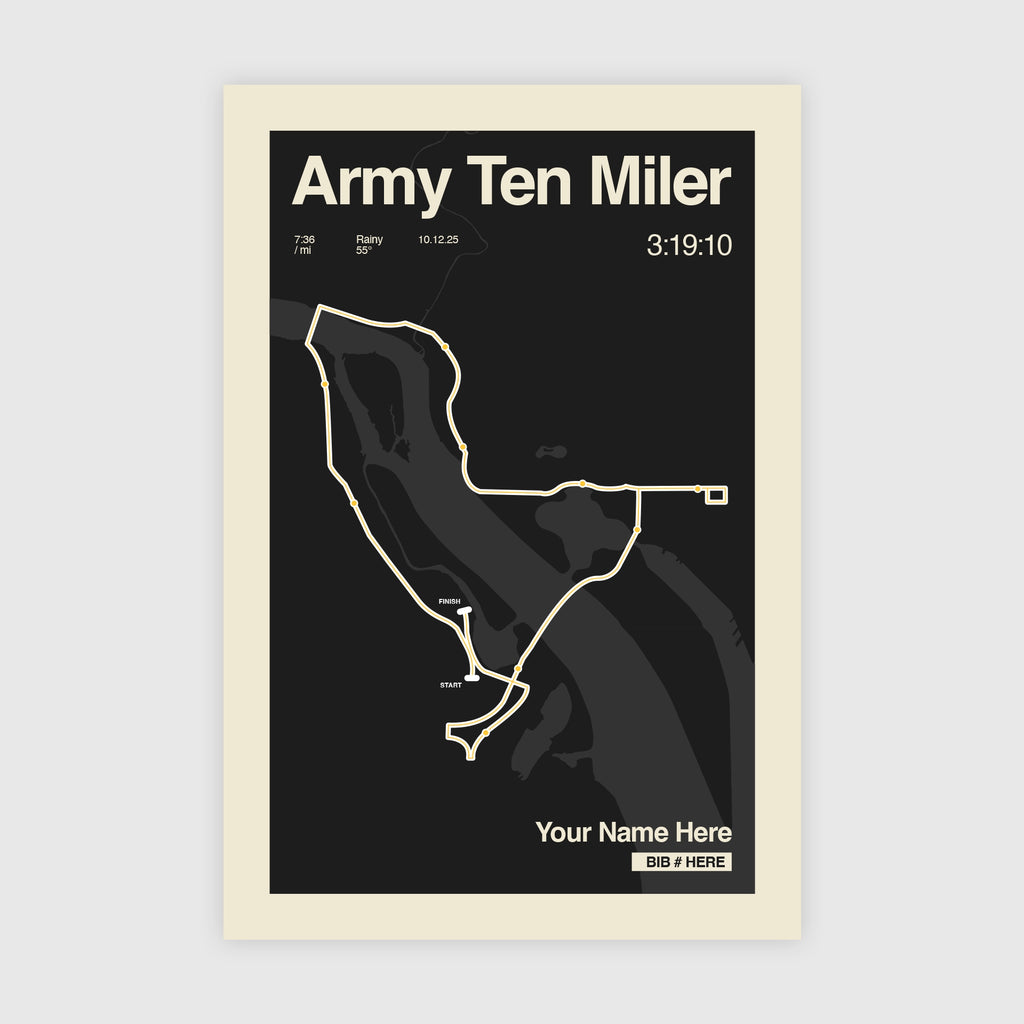 Army Ten Miler Personalized Race Print