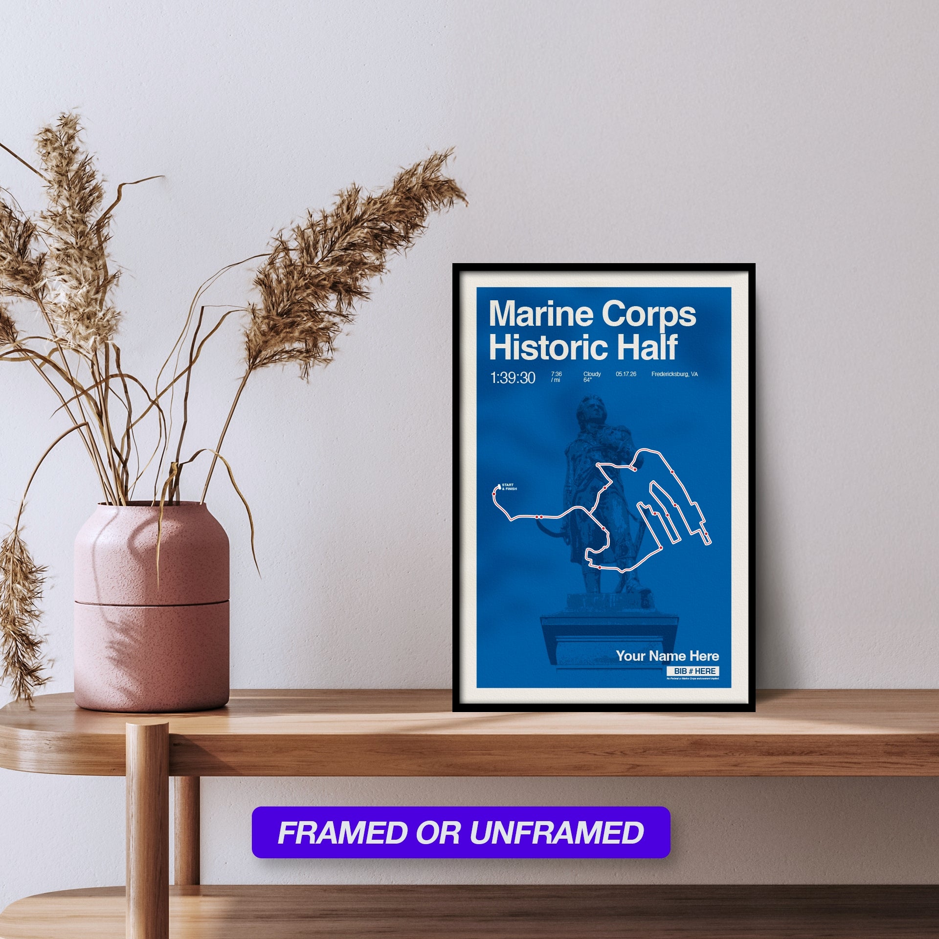 Personalized Marine Corps Historic Half Poster