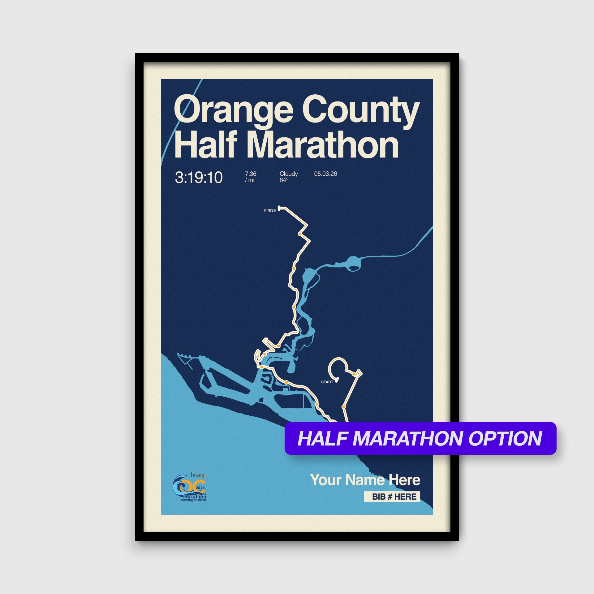 Orange County Marathon Personalized Race Print