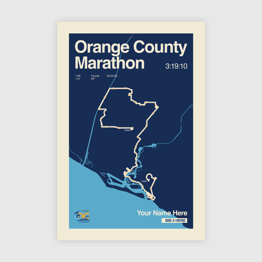 Orange County Marathon Personalized Race Print