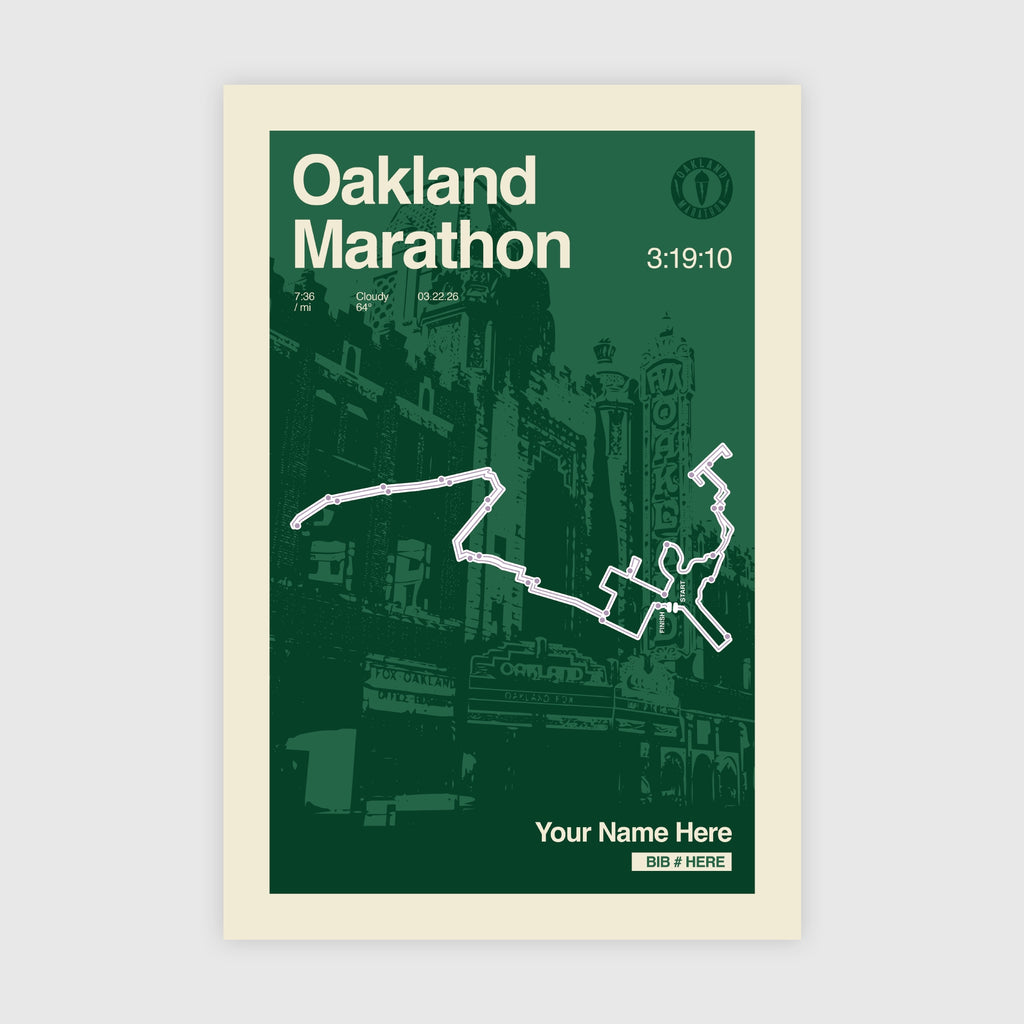 Oakland Marathon Personalized Race Print
