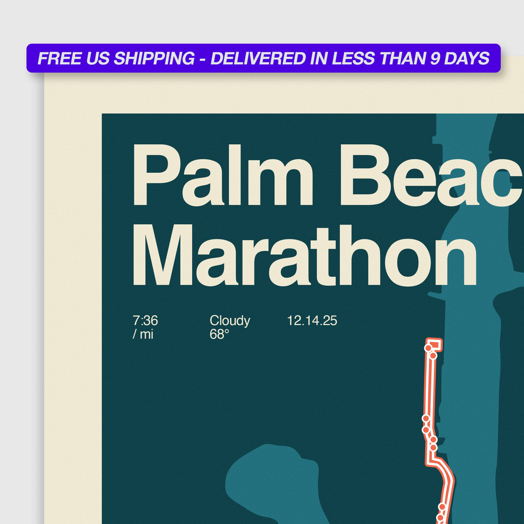 Palm Beaches Marathon Personalized Race Print