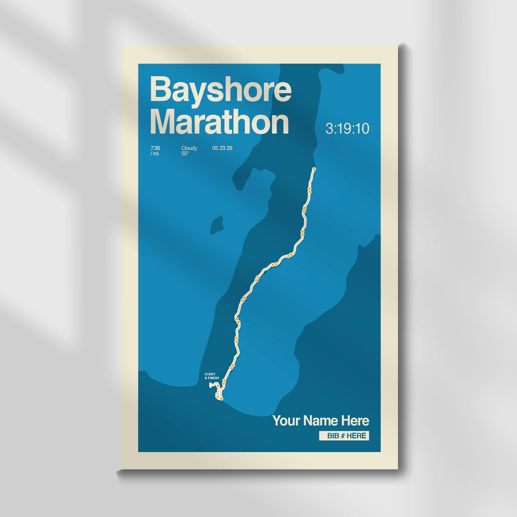 Bayshore Marathon Personalized Race Print
