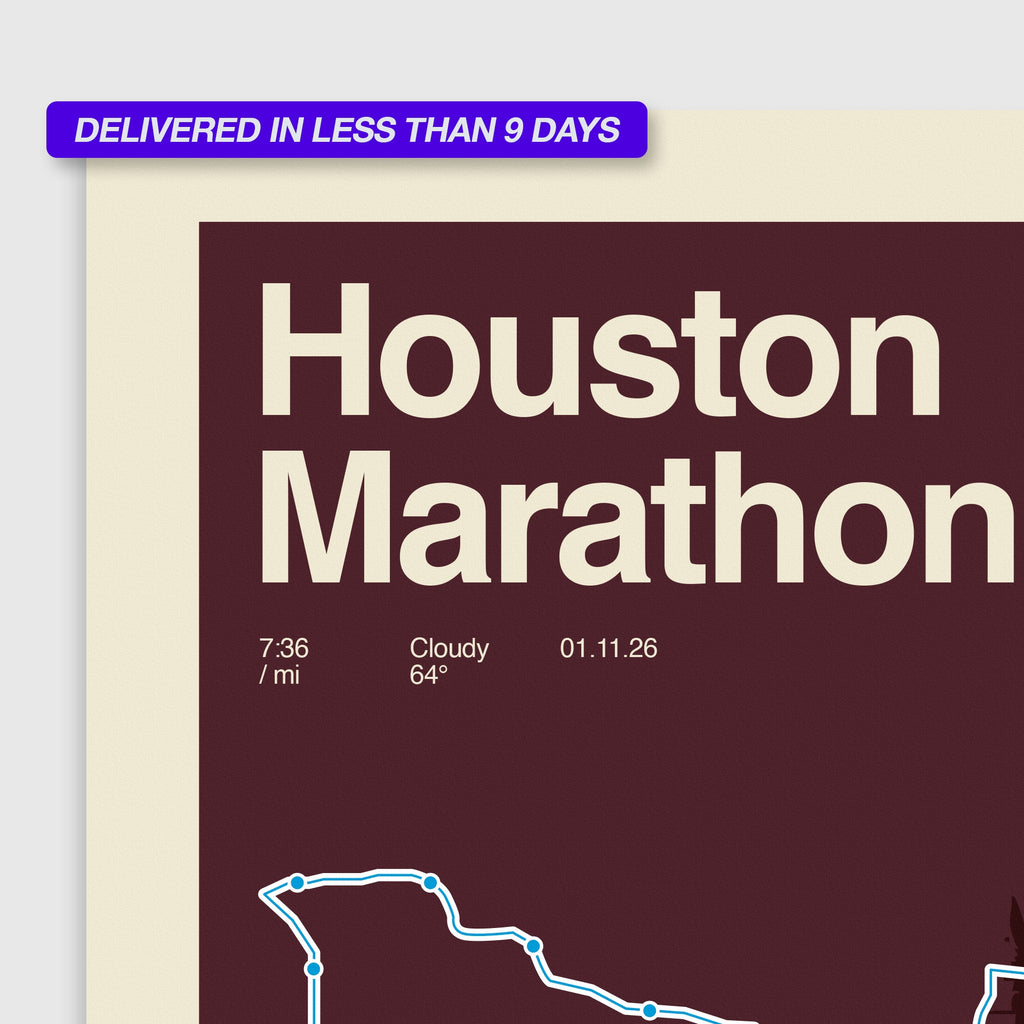 Houston Marathon Personalized Race Print