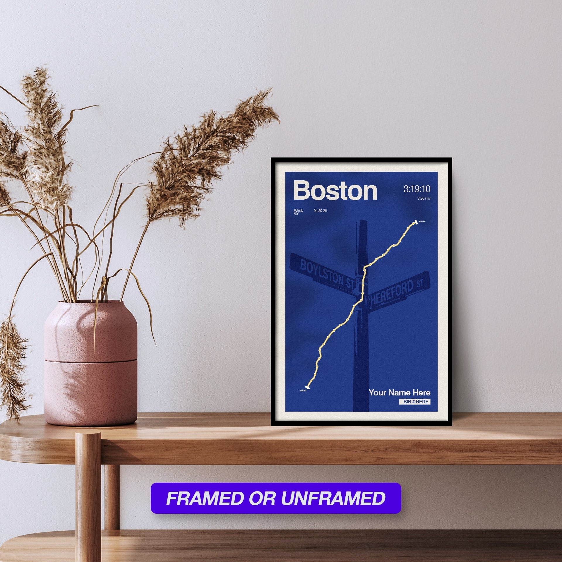 Personalized Boston Race Print