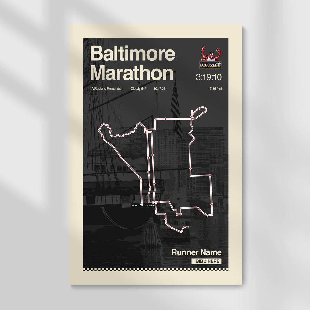 Baltimore Marathon Personalized Race Print