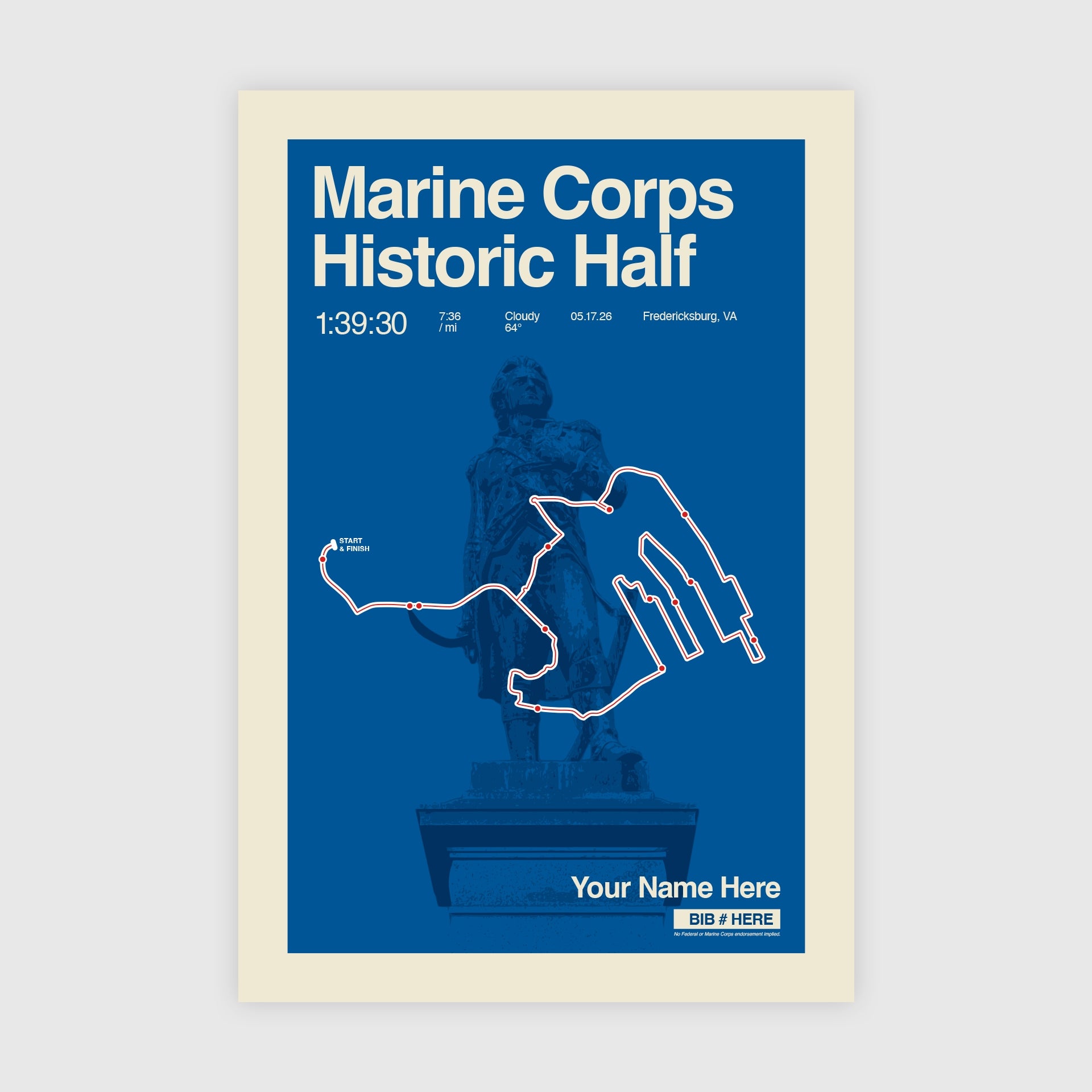 Personalized Marine Corps Historic Half Poster