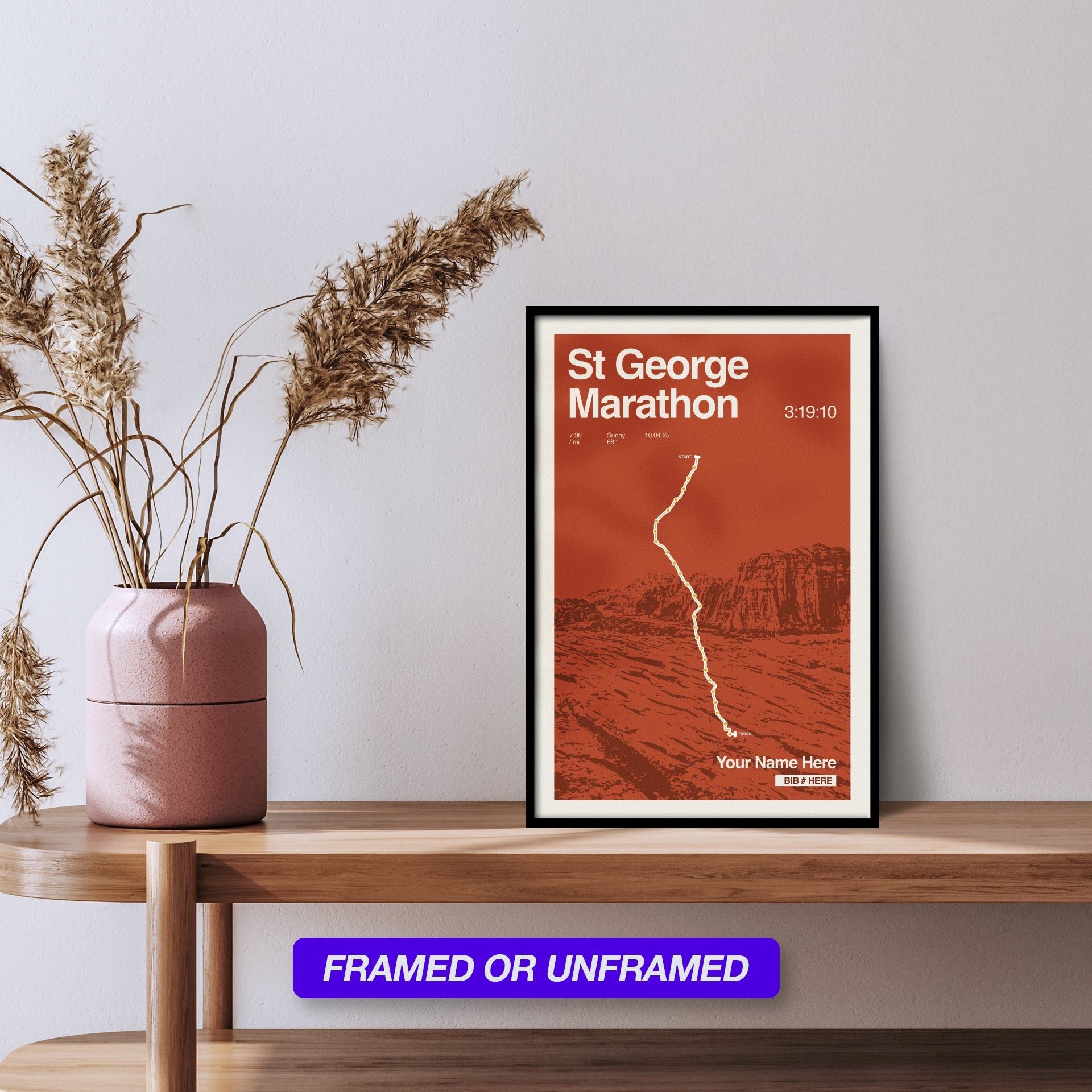 St. George Marathon Personalized Race Print