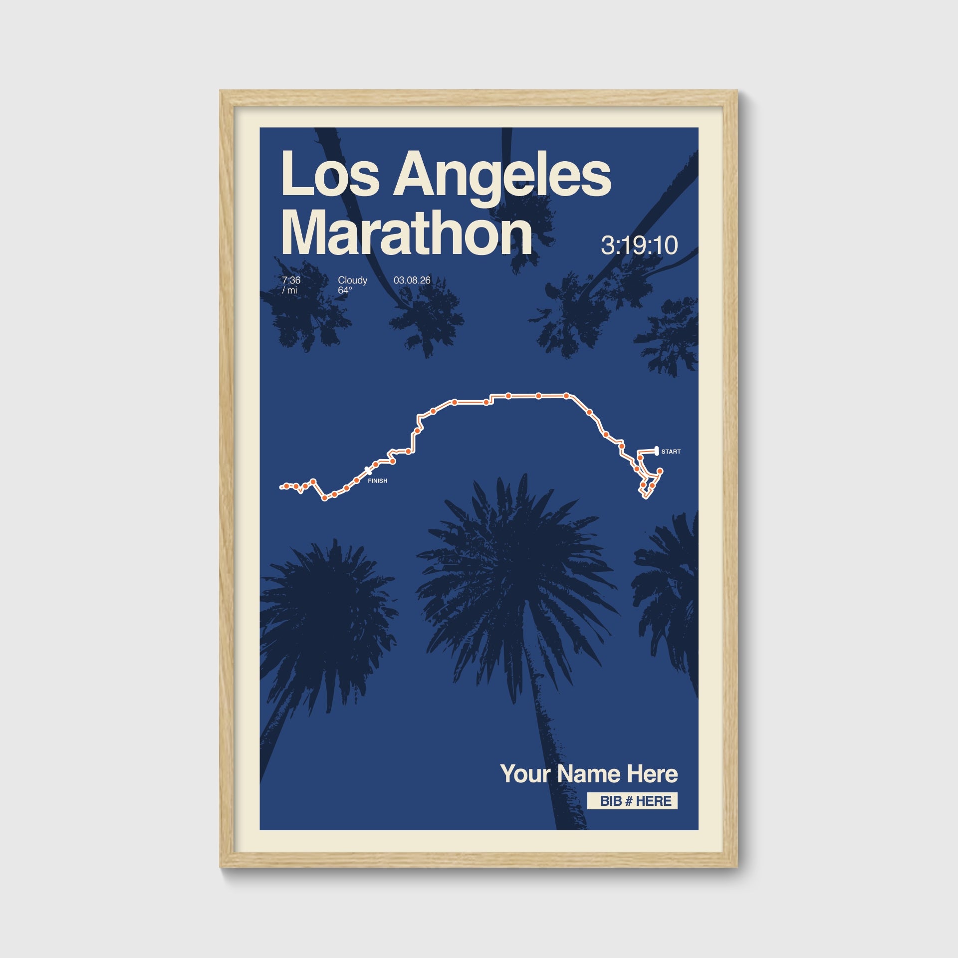 Los Angeles Marathon Personalized Race Print