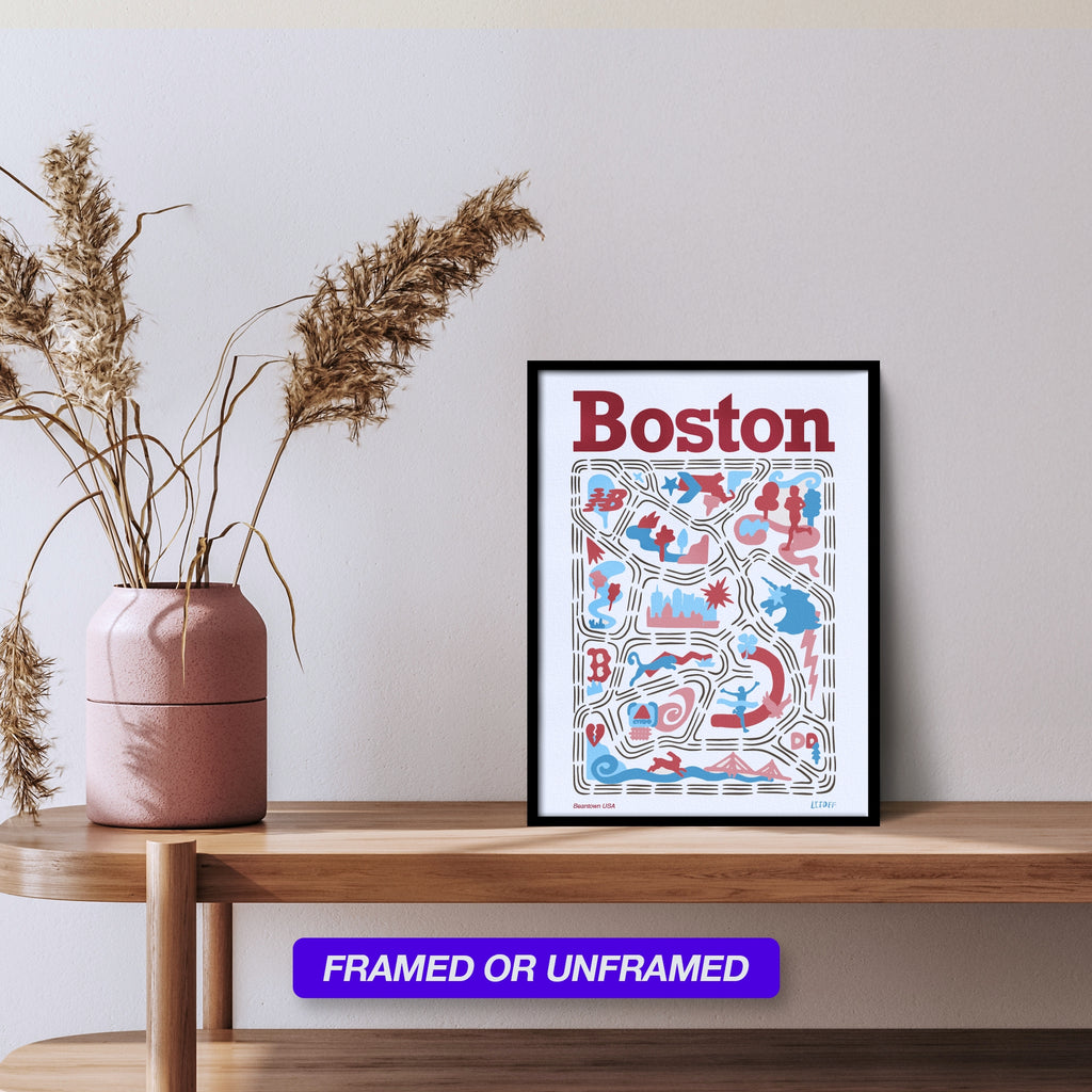 Boston, MA Running Map Print | Litoff Studios x Trackstar