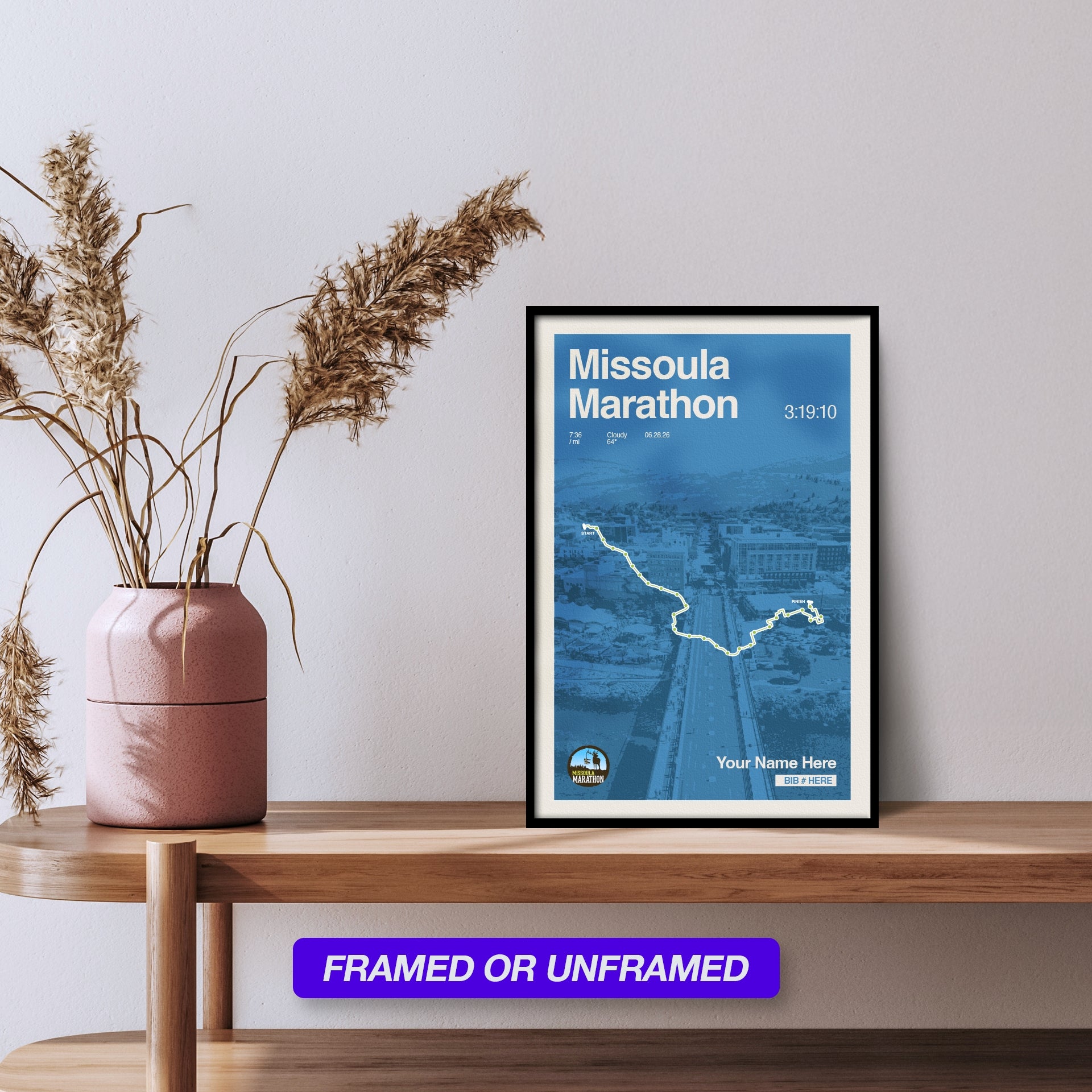 Missoula Marathon Personalized Race Print