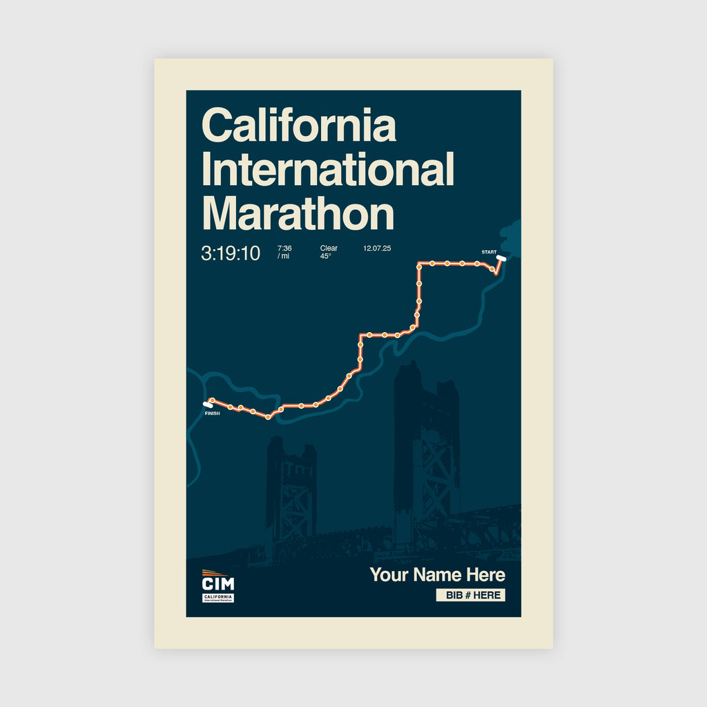 California International Marathon (CIM) Personalized Race Print