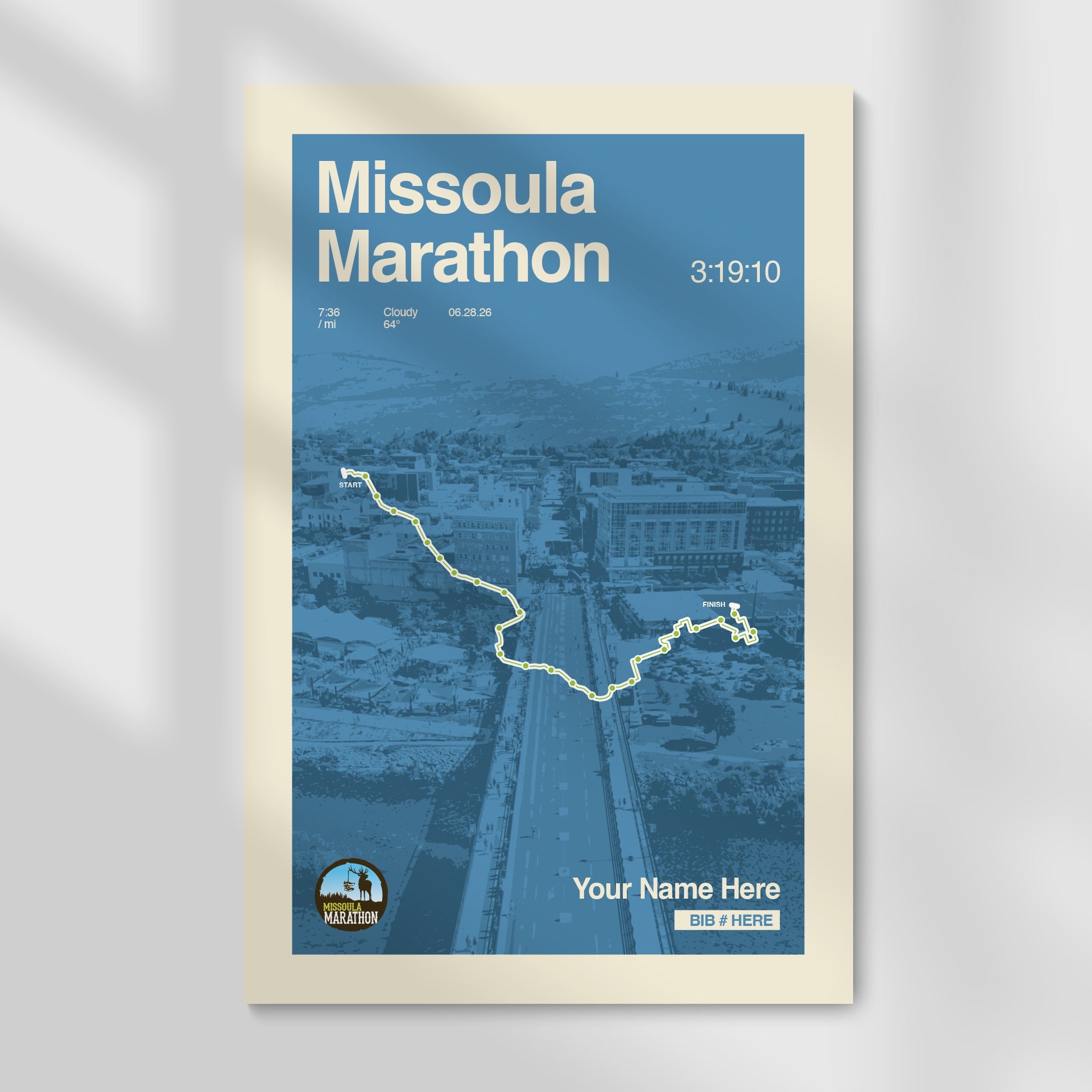 Missoula Marathon Personalized Race Print