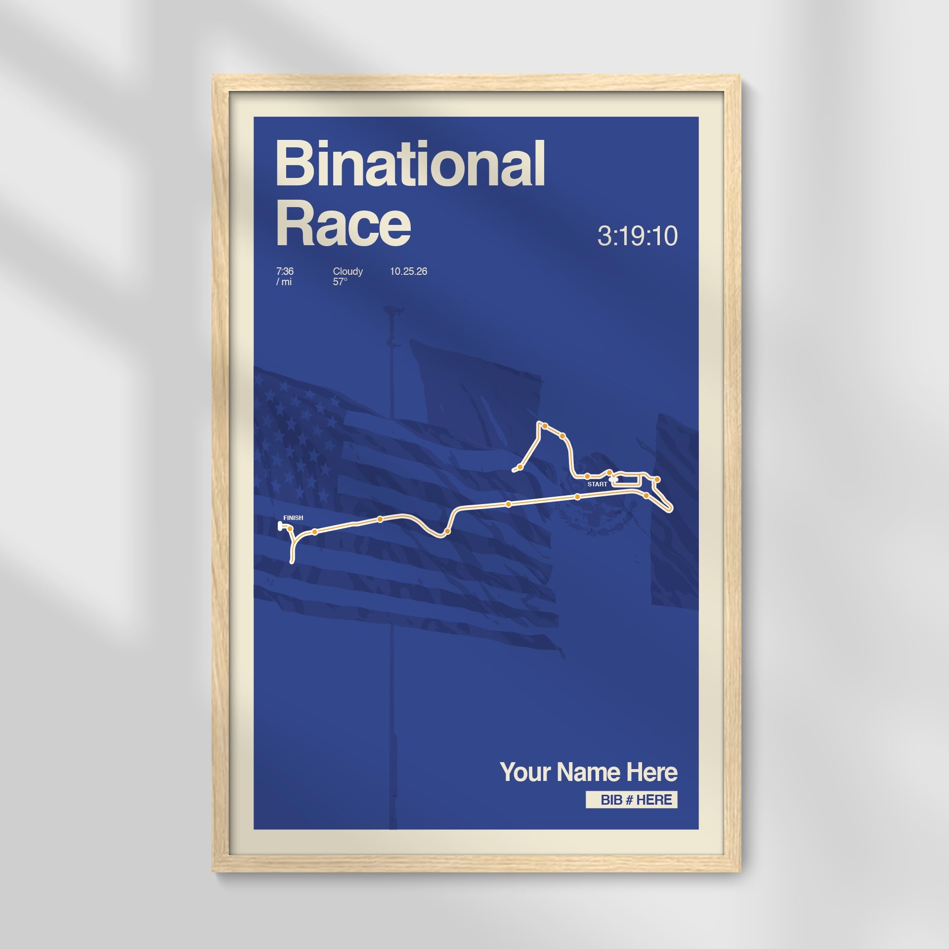 Binational Race Personalized Race Print