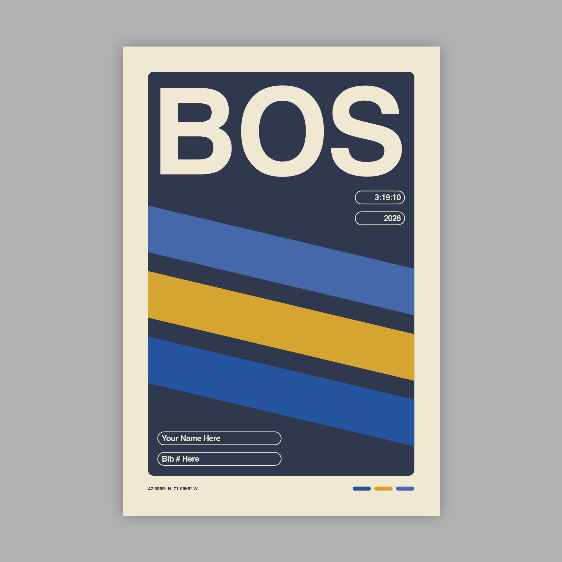 Personalized Boston World Major Race Poster