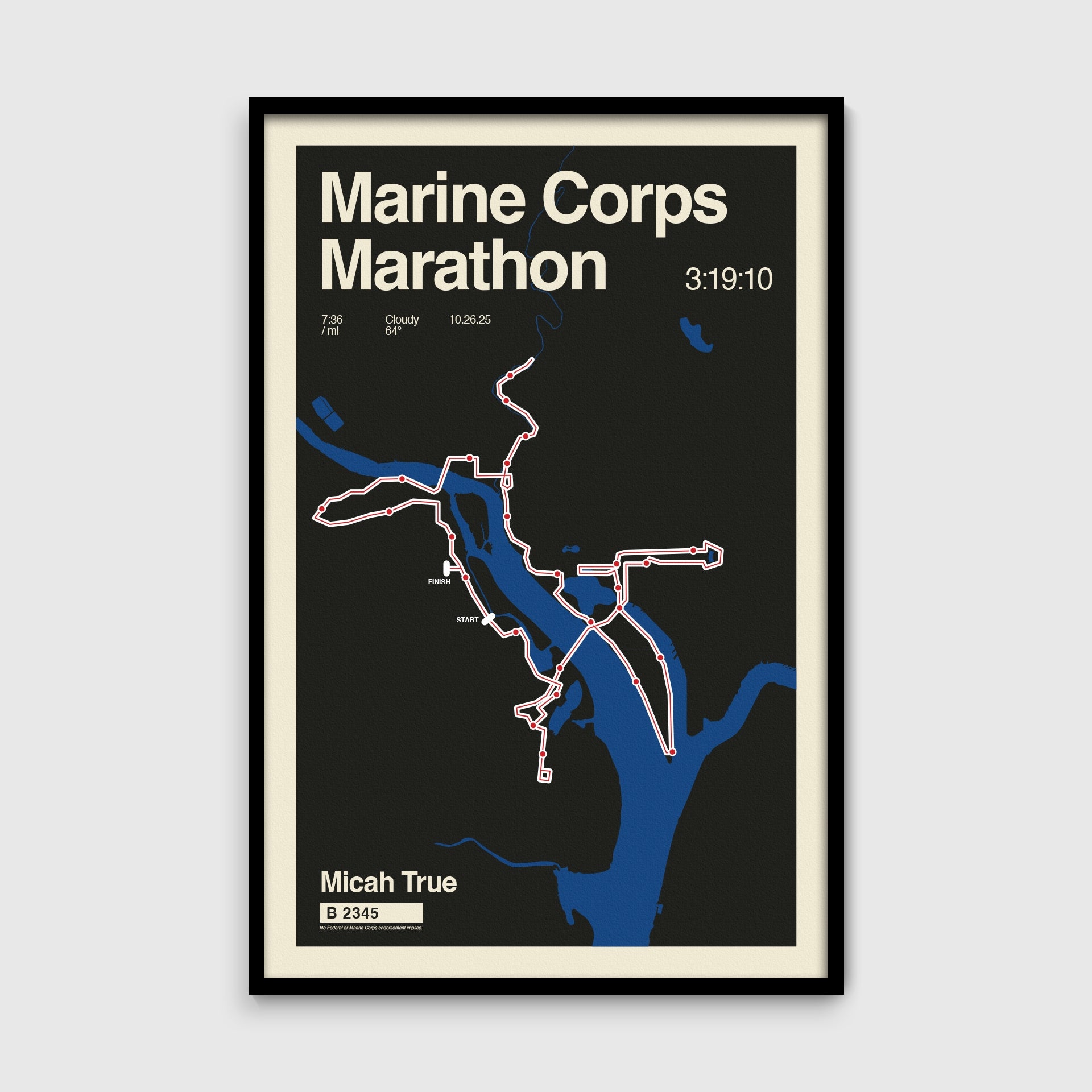Marine Corps Marathon Personalized Race Poster