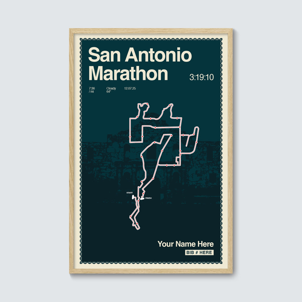 San Antonio Marathon Personalized Race Print