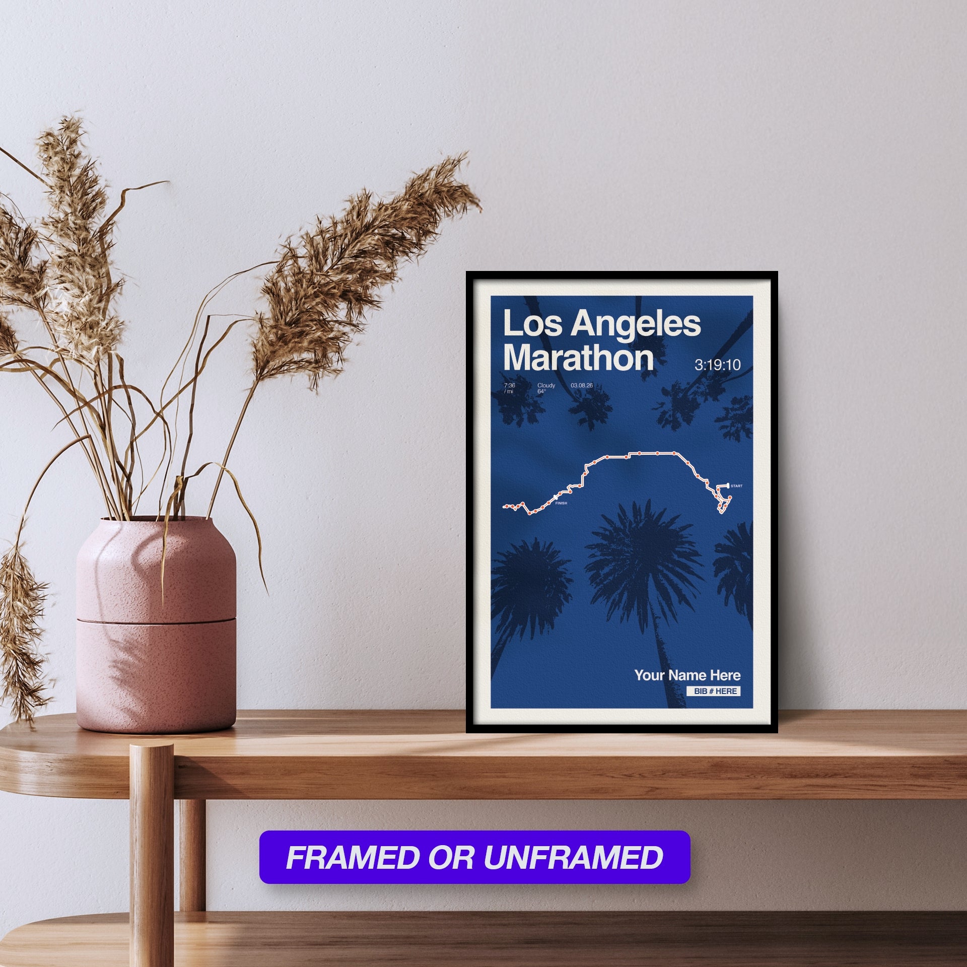 Los Angeles Marathon Personalized Race Print