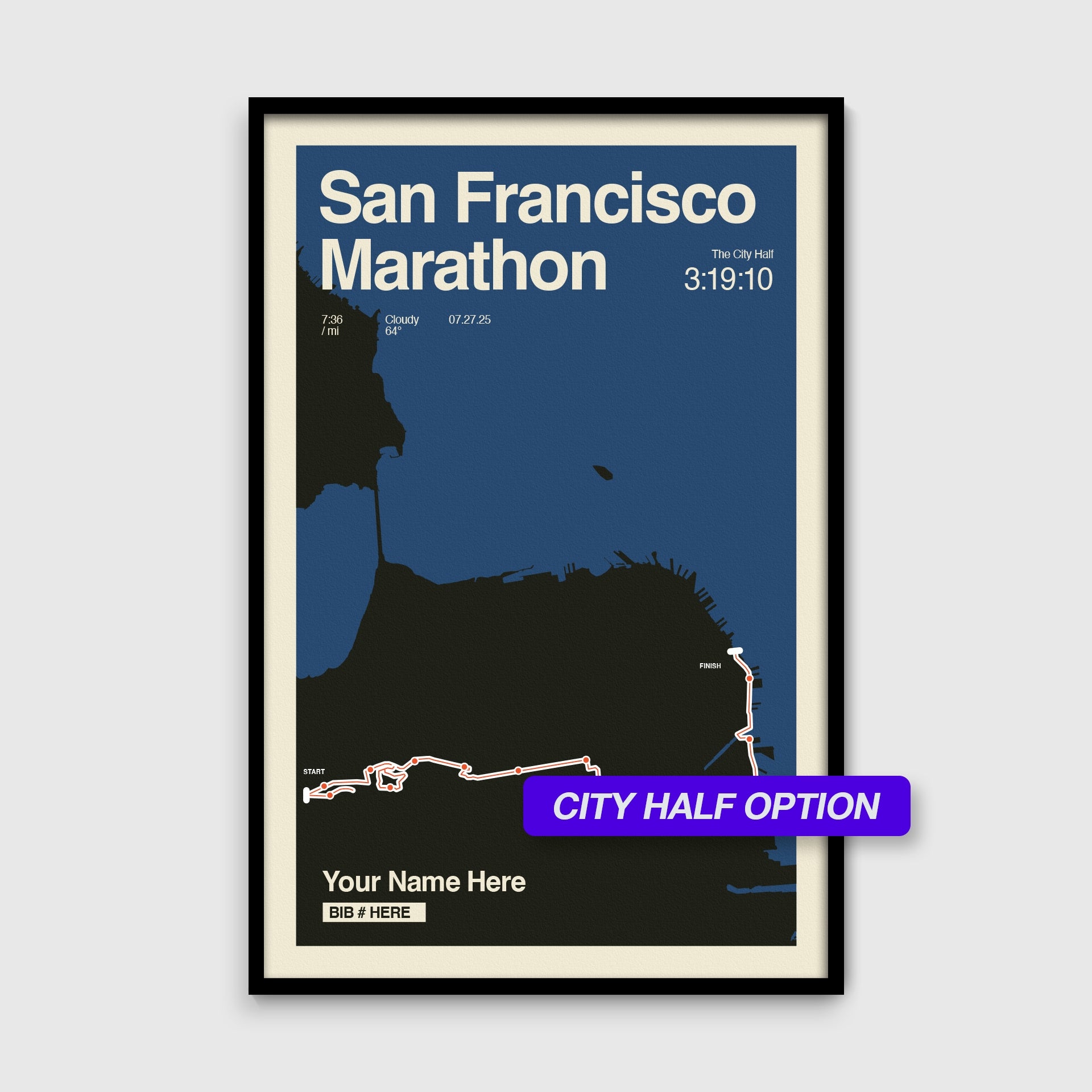 San Francisco Marathon Personalized Race Print