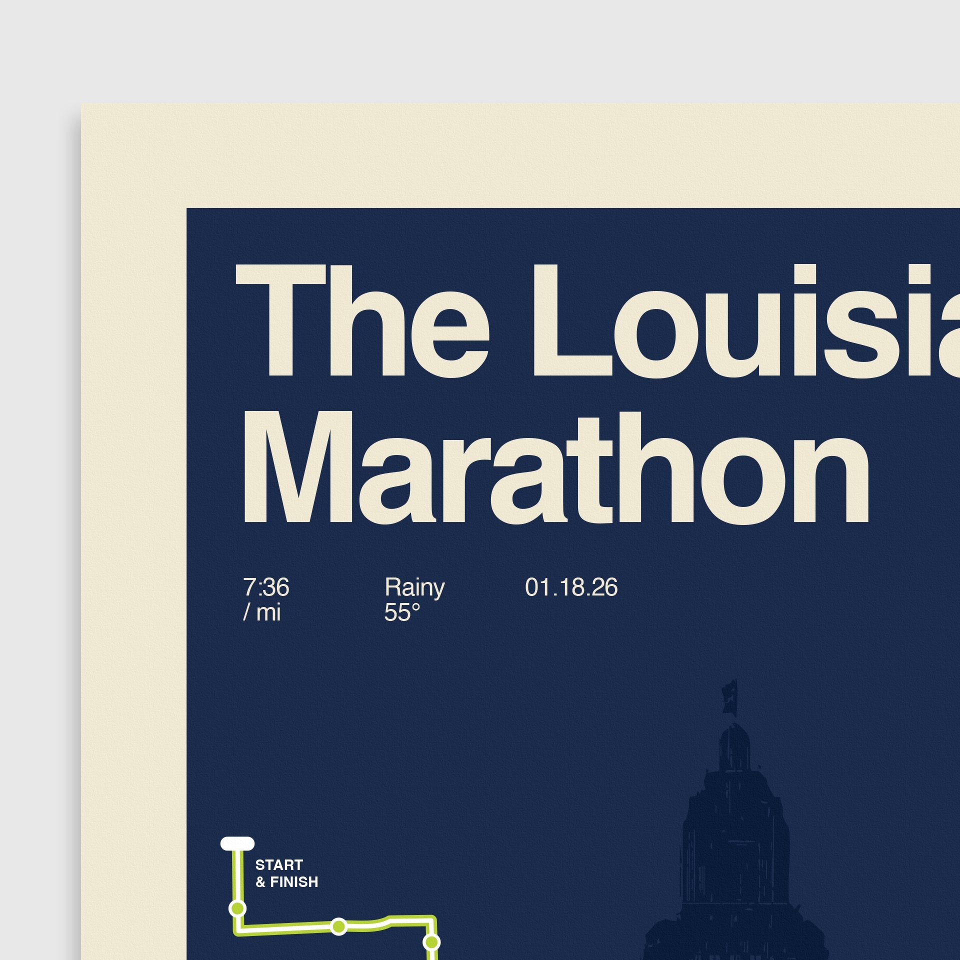 Louisiana Marathon Personalized Race Print