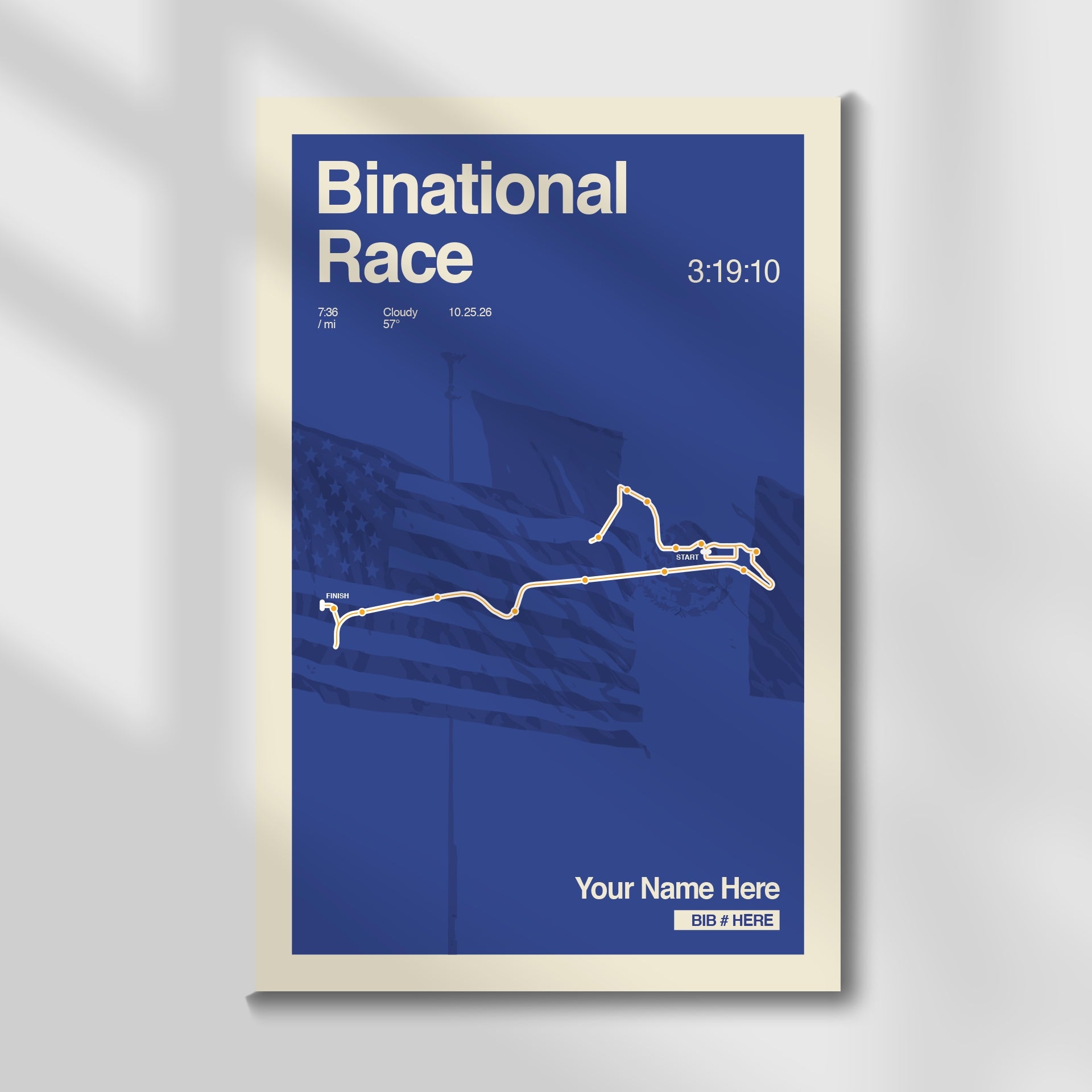 Binational Race Personalized Race Print