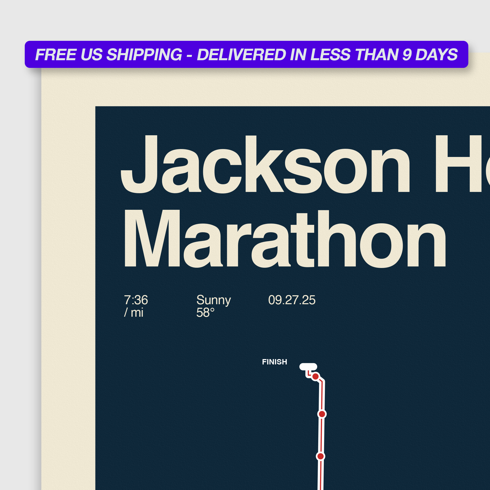 Jackson Hole Marathon Personalized Race Poster