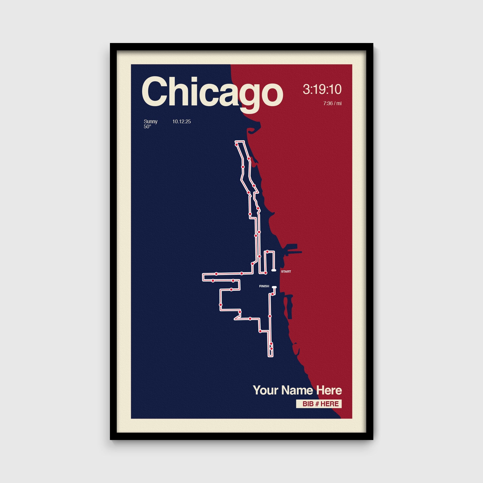 Personalized Chicago Race Print