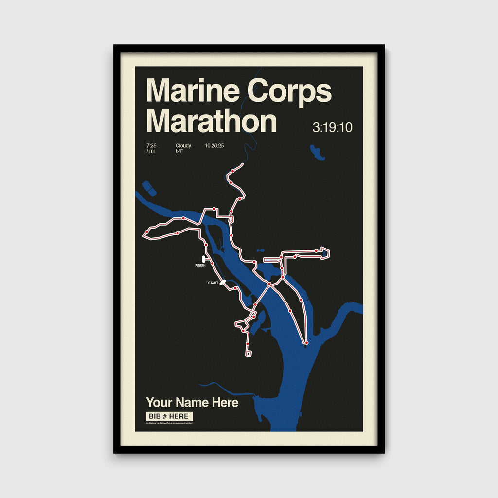 Marine Corps Marathon Personalized Race Print