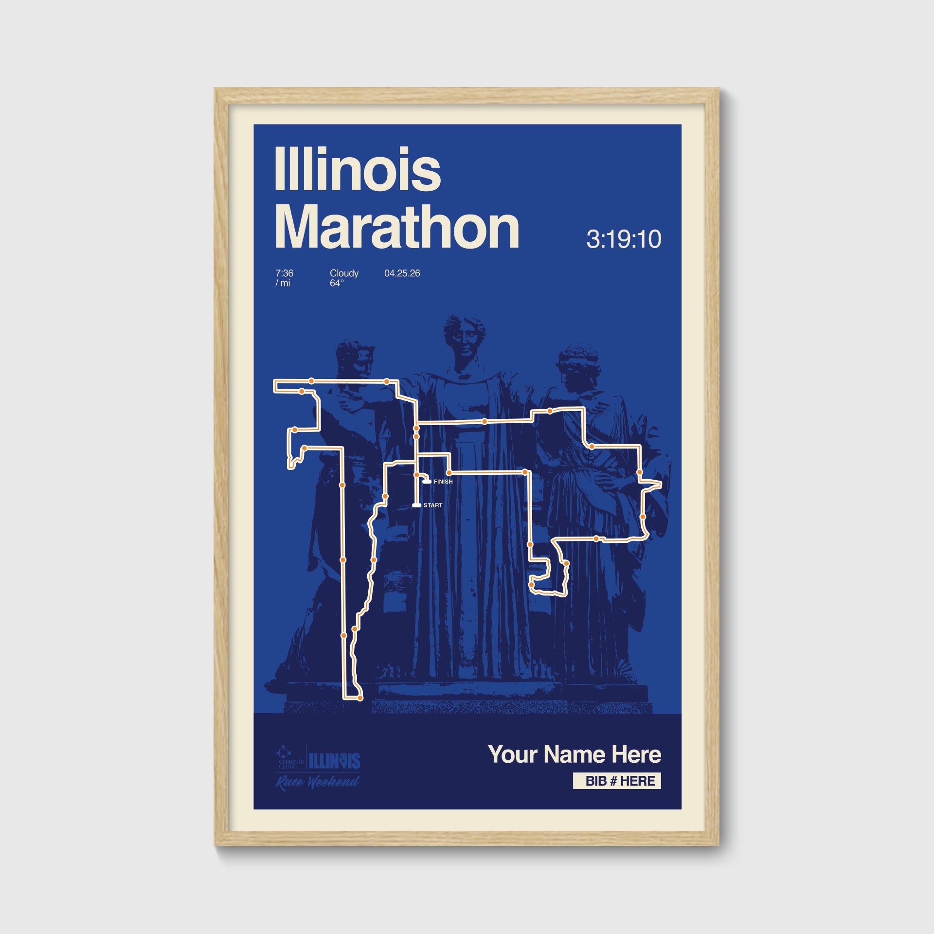 Illinois Marathon Personalized Race Print