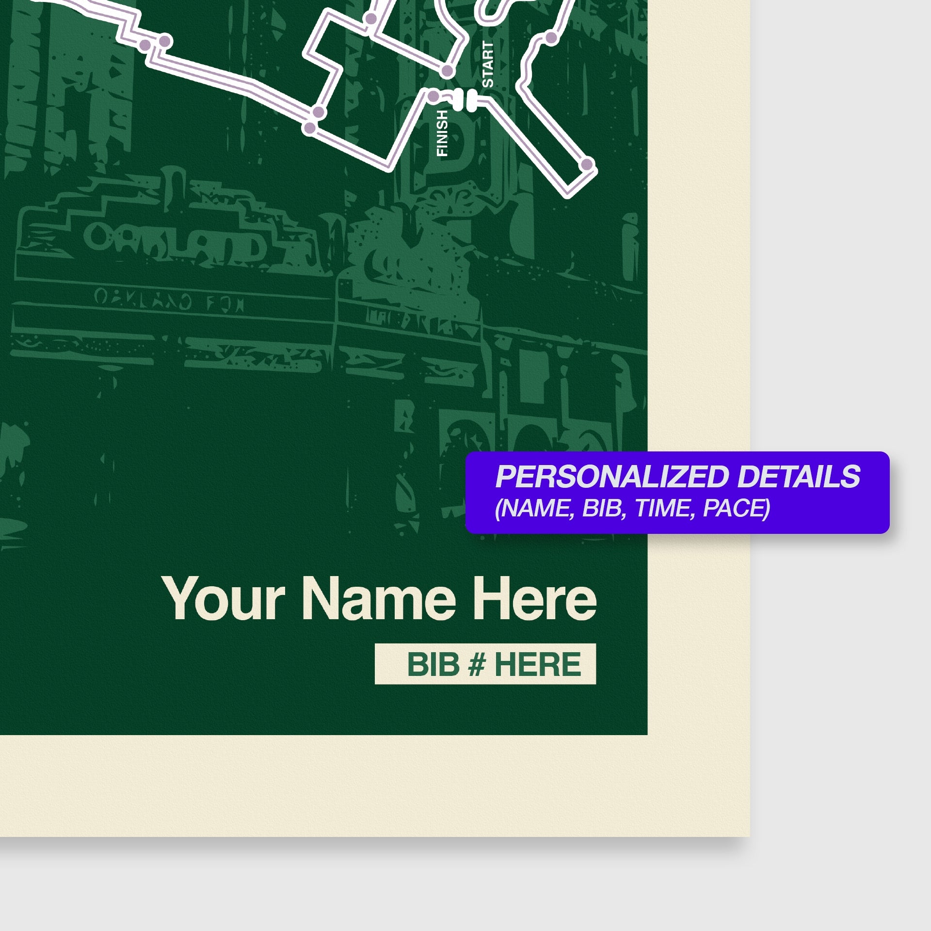 Oakland Marathon Personalized Race Print