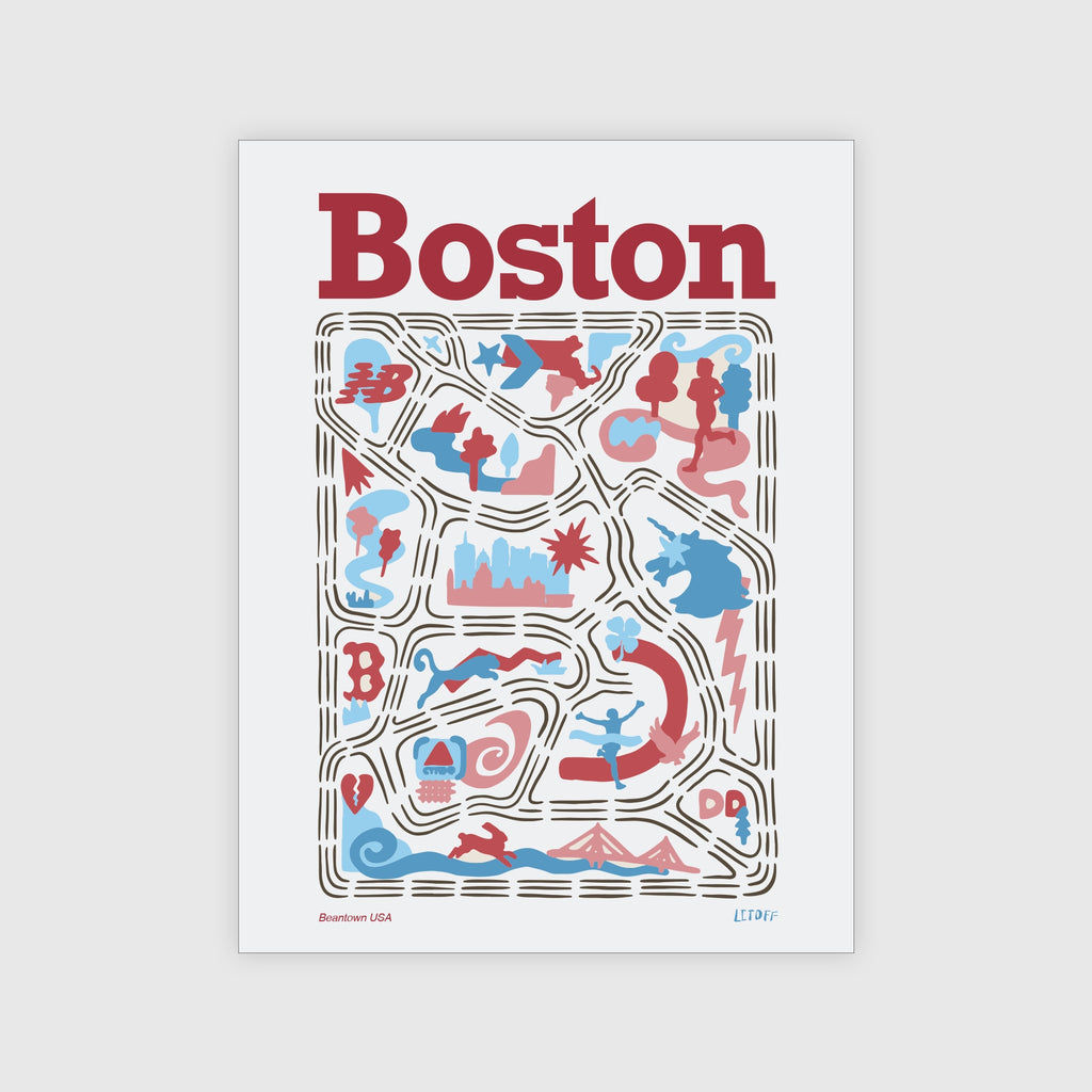 Boston, MA Running Map Print | Litoff Studios x Trackstar