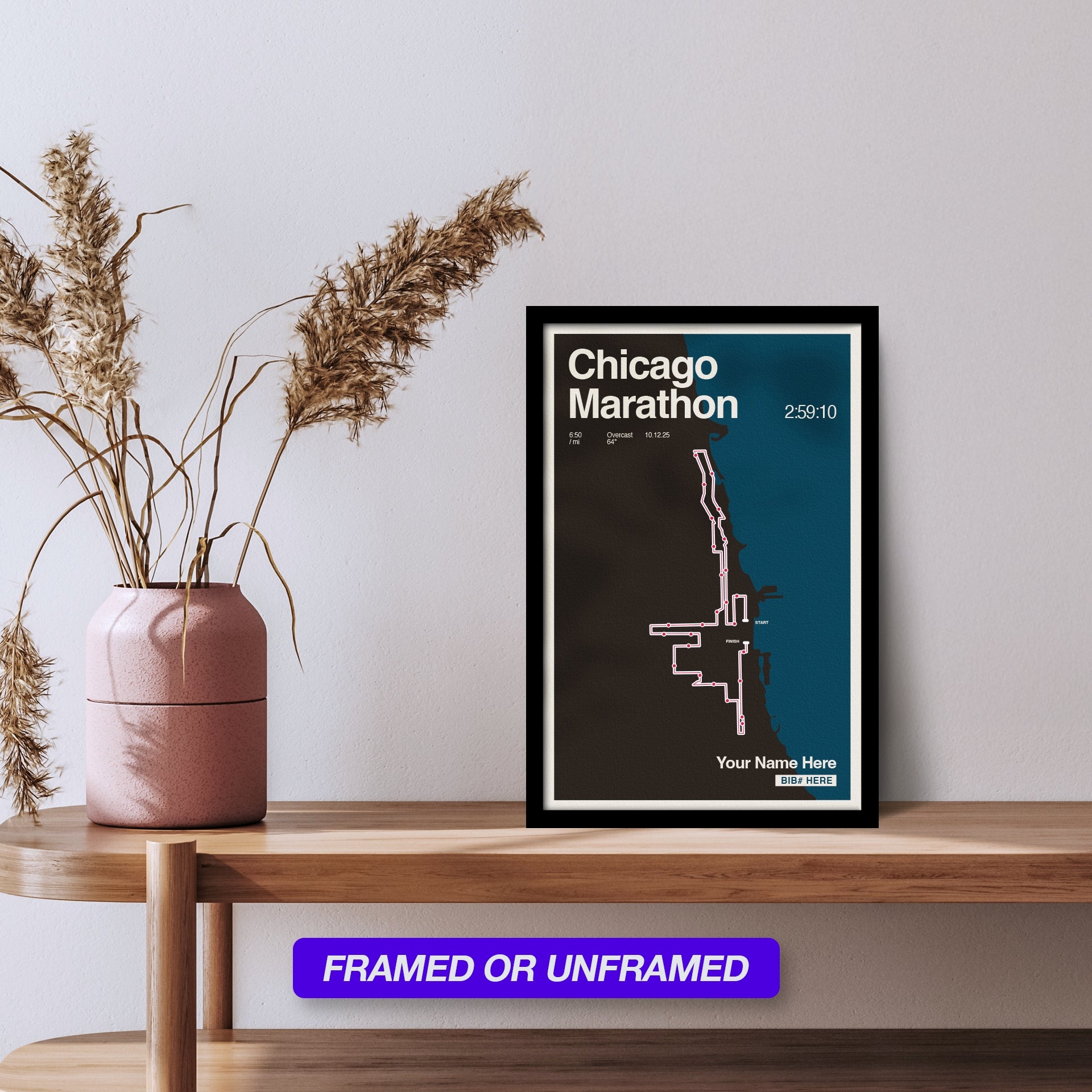 Chicago Marathon Personalized Race Poster