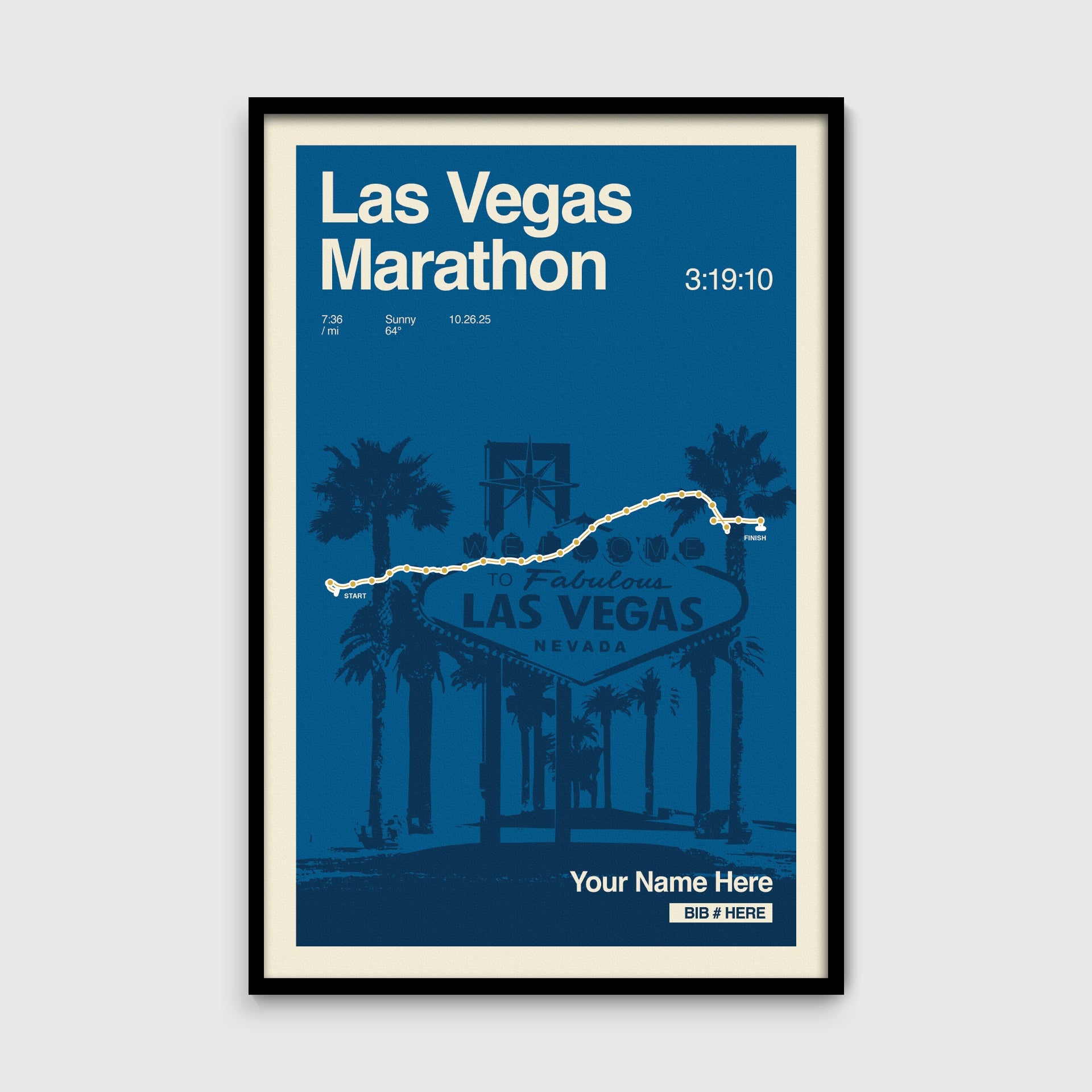 Las Vegas Marathon Personalized Race Print