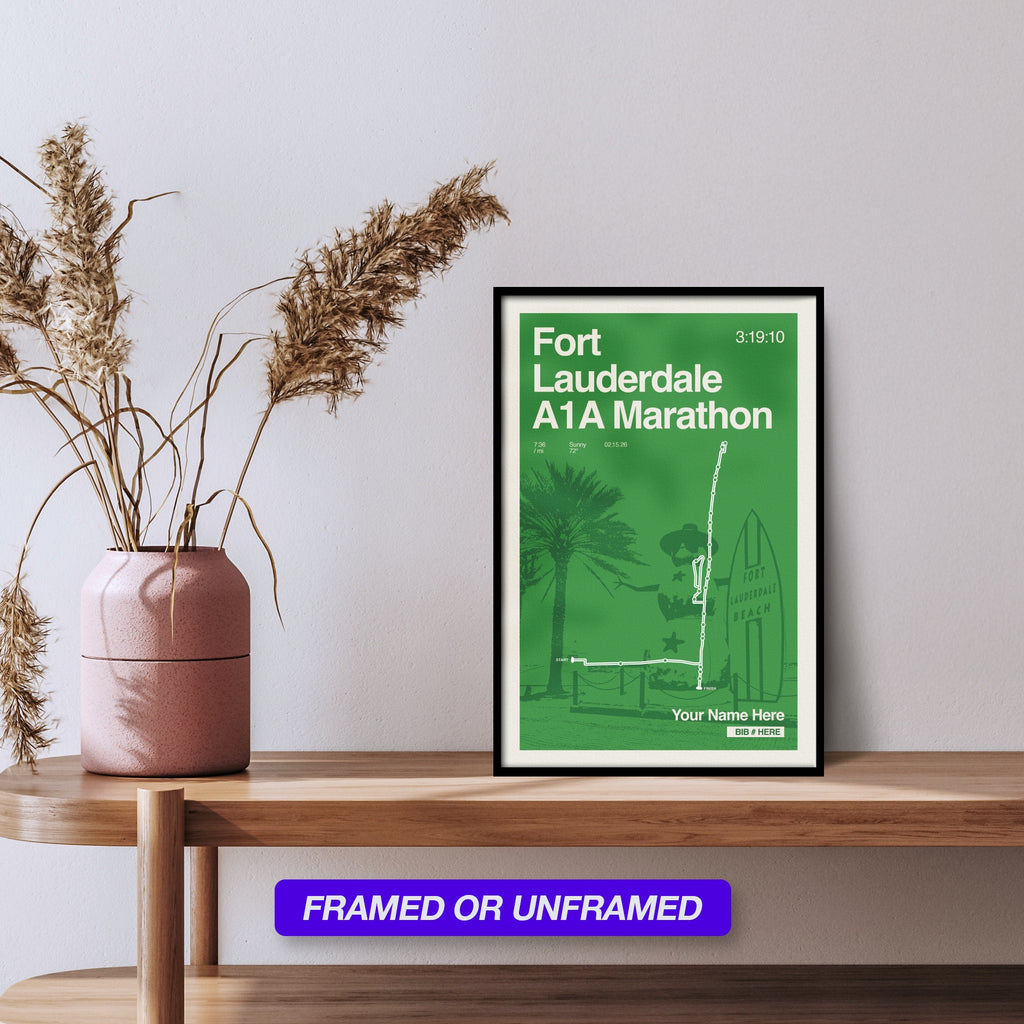 Ft. Lauderdale Marathon Personalized Race Print