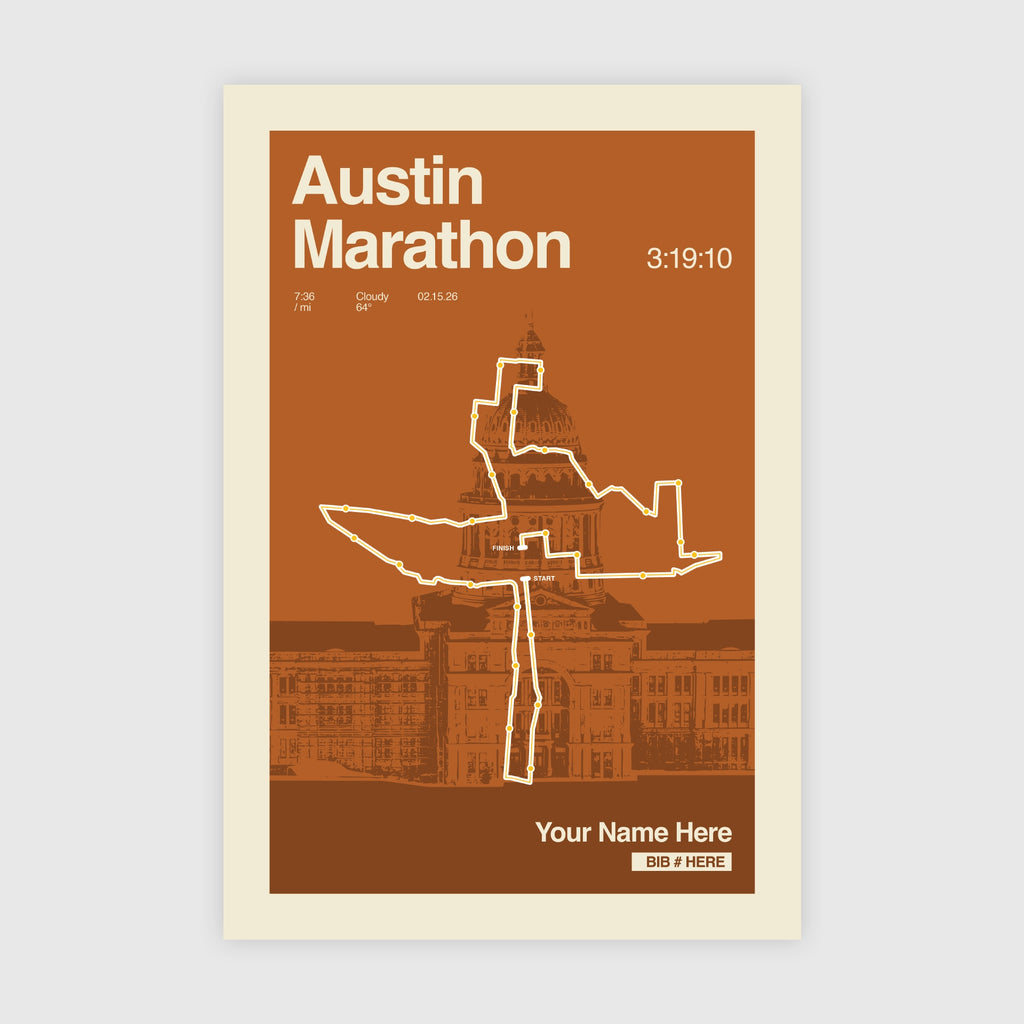 Austin Marathon Personalized Race Print
