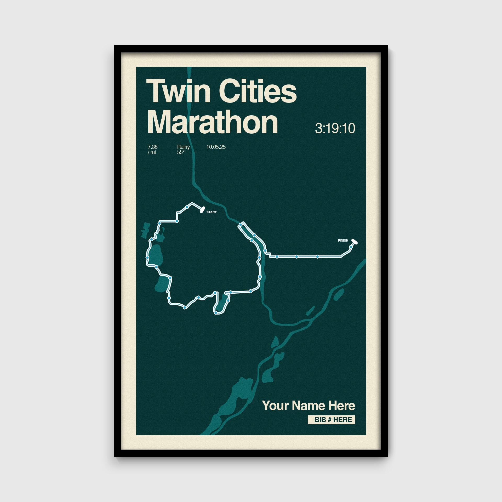 Twin Cities Marathon Personalized Race Print