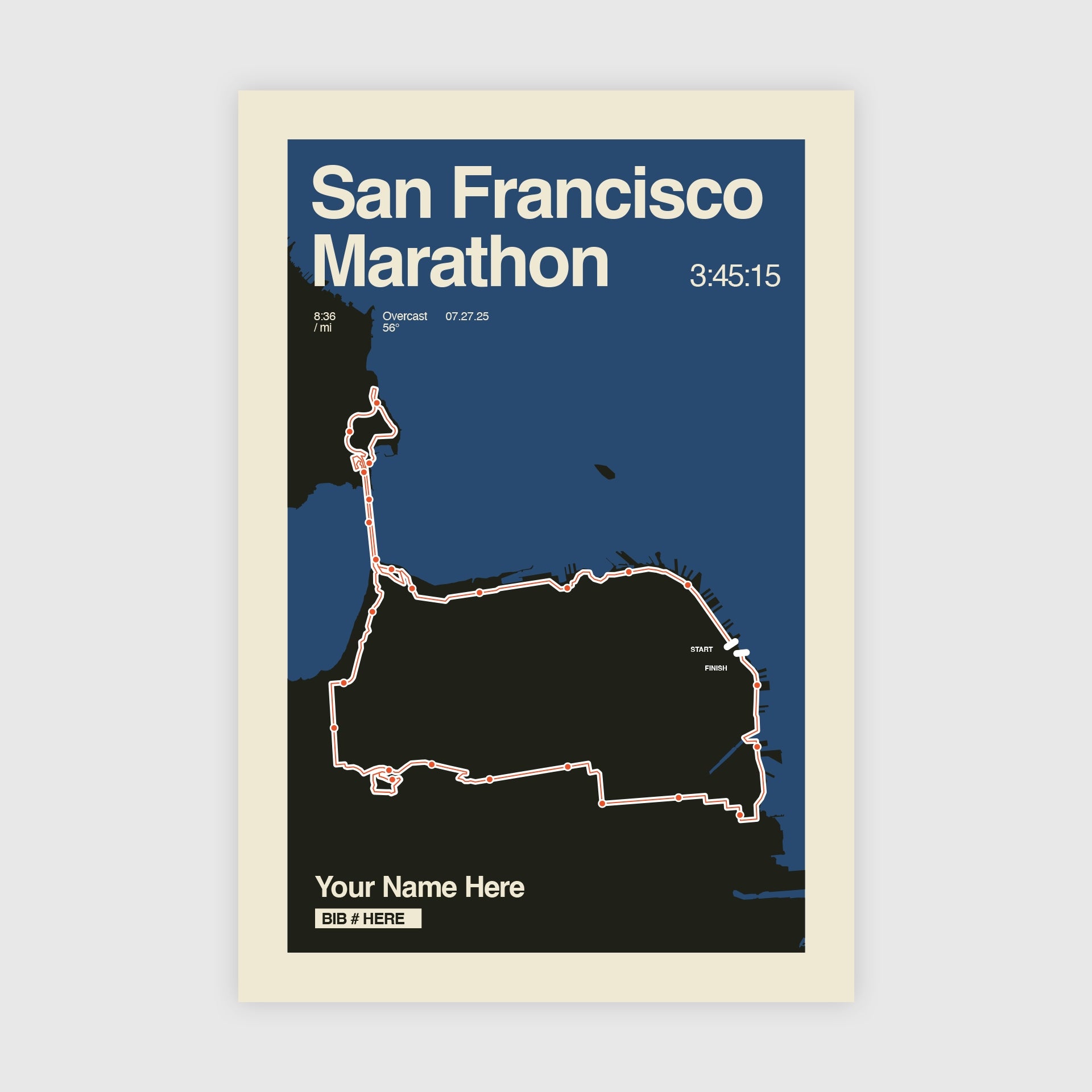 San Francisco Marathon Personalized Race Print