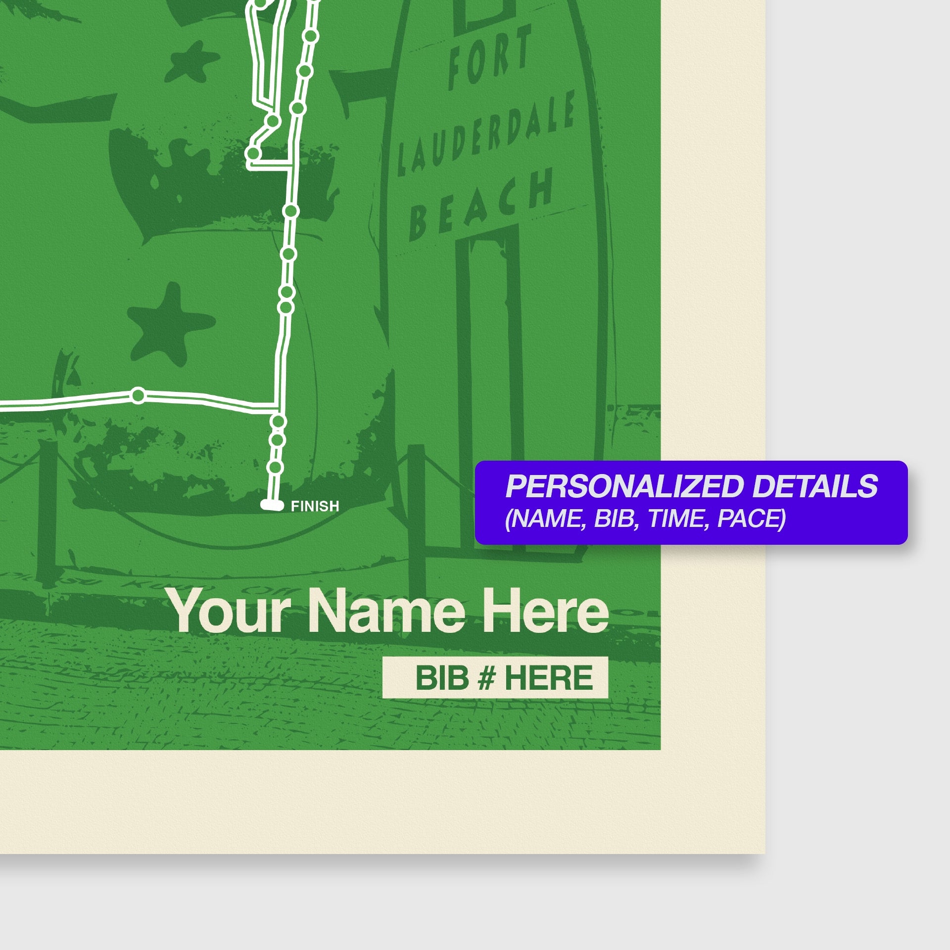 Ft. Lauderdale Marathon Personalized Race Print